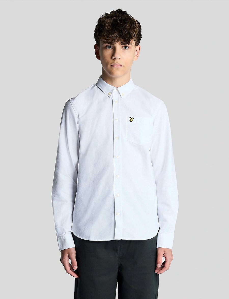 Lyle & Scott - Oxford Shirt - langärmlige hemden - white - 0