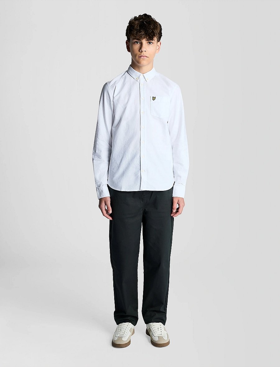 Lyle & Scott - Oxford Shirt - langärmlige hemden - white - 2