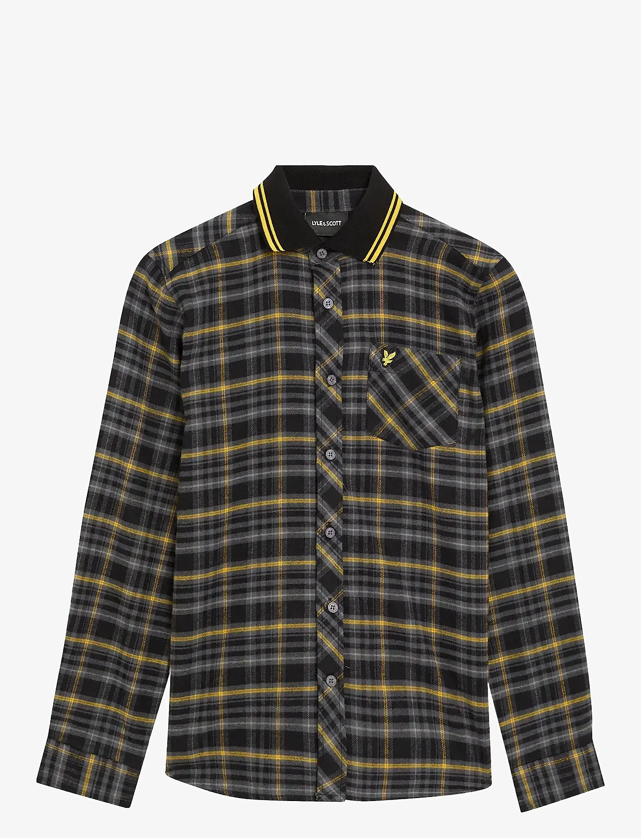 Lyle & Scott - Tartan Shirt - langærmede skjorter - z865 jet black - 0