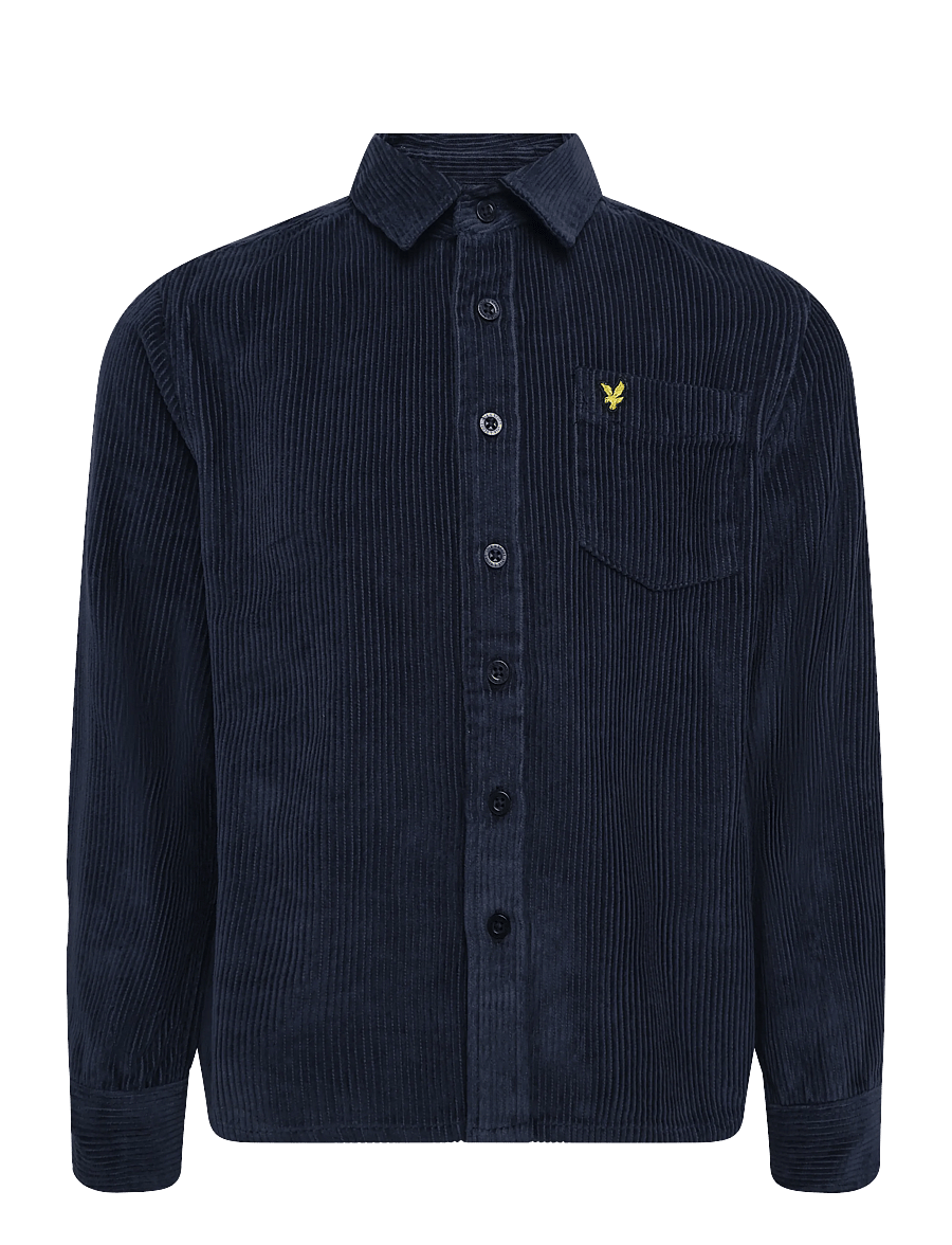 Lyle & Scott - Cord Long Sleeve Shirt - langärmlige hemden - dark navy - 1