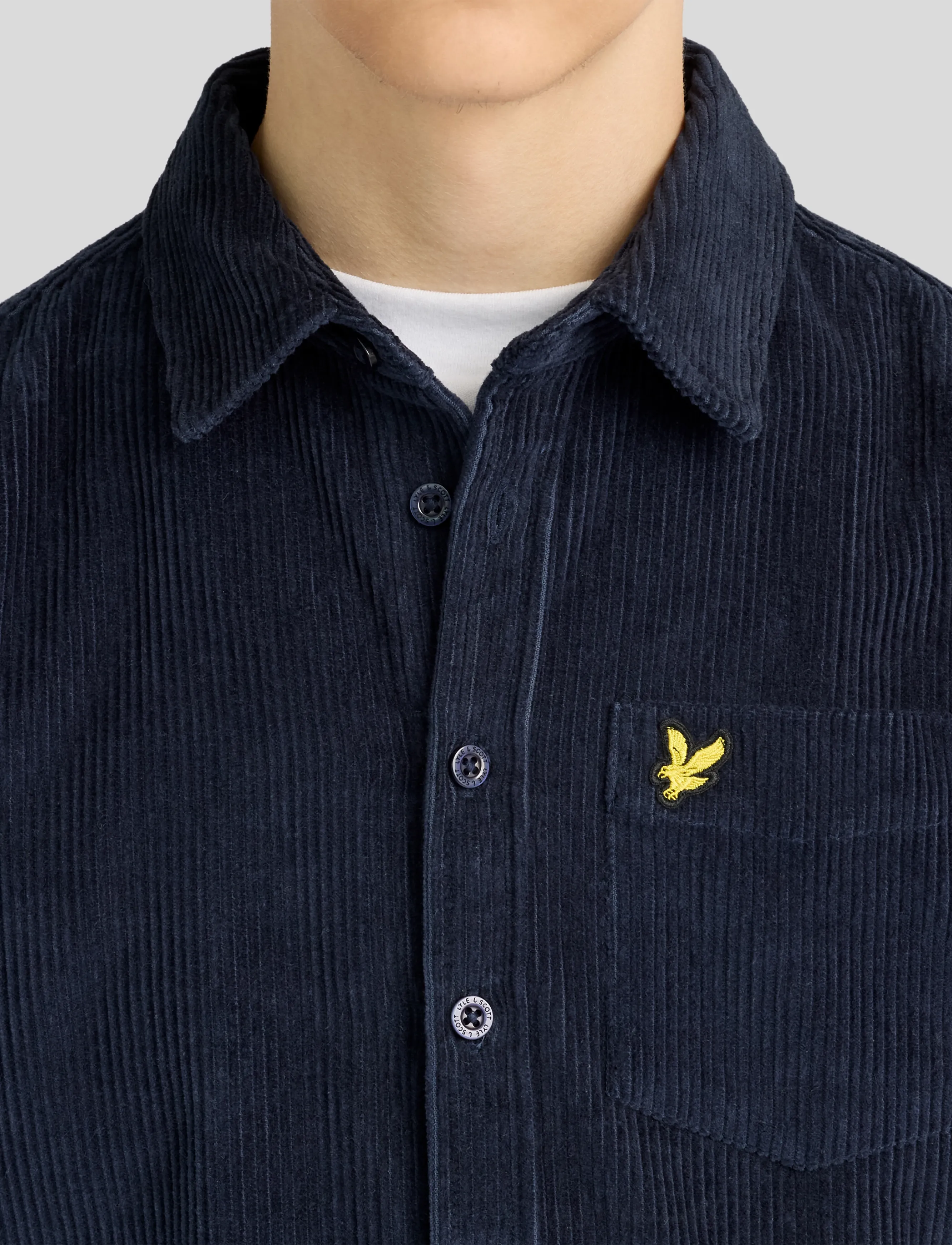 Lyle & Scott - Cord Long Sleeve Shirt - langärmlige hemden - dark navy - 4