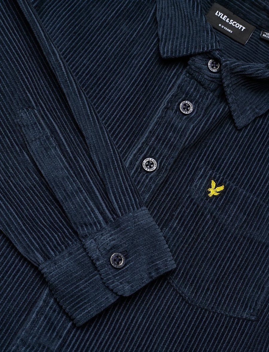 Lyle & Scott - Cord Long Sleeve Shirt - langärmlige hemden - dark navy - 5