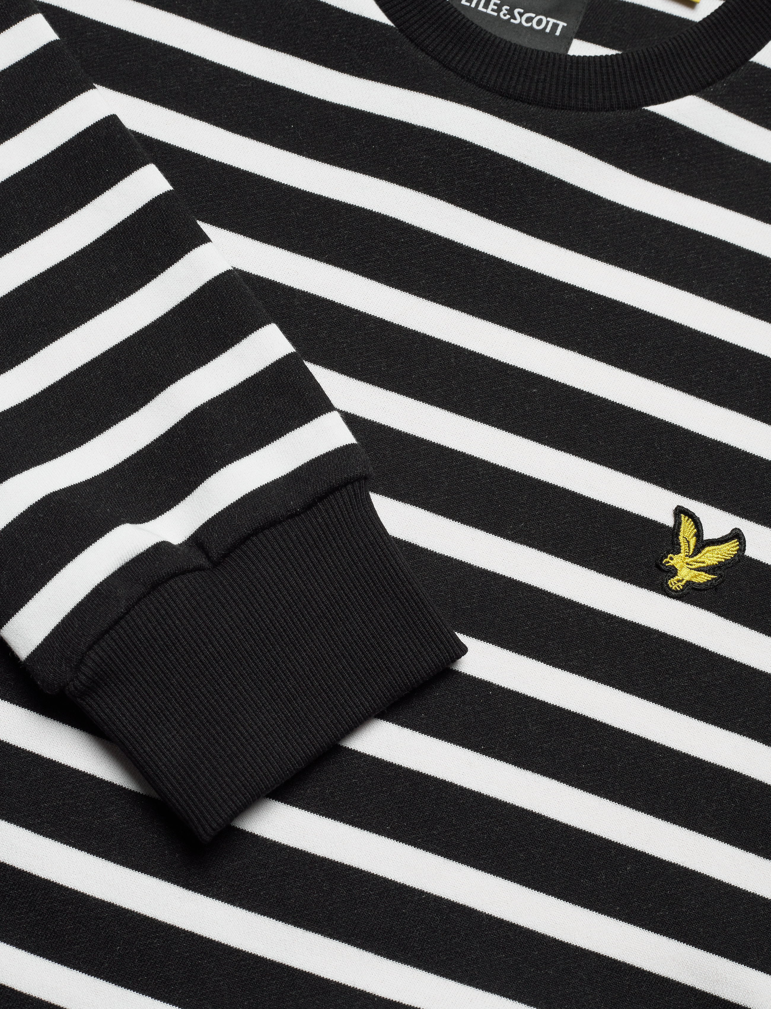 Lyle & Scott - Breton Stripe Sweatshirt - jet black/ white - 2