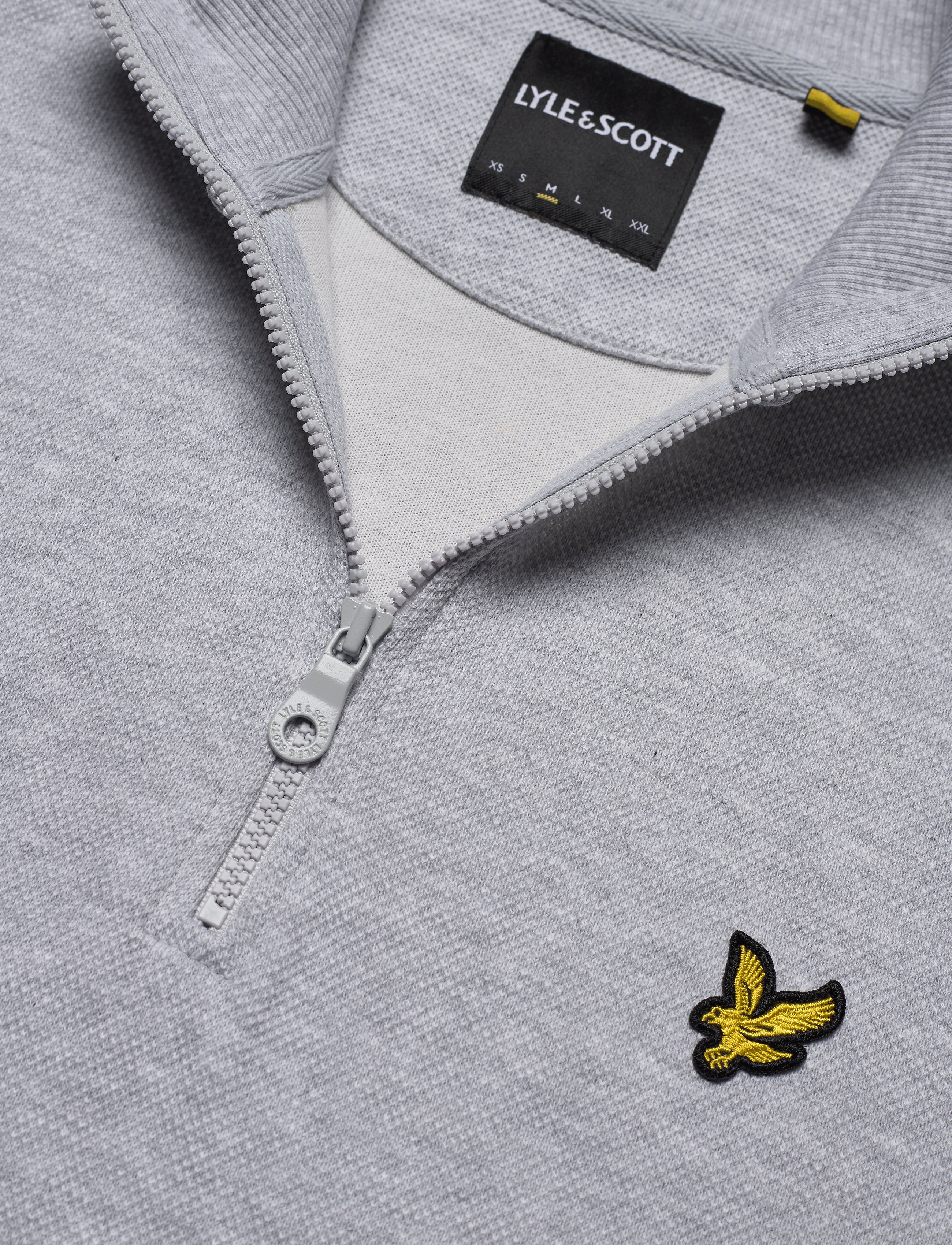 Lyle & Scott - 1/4 Zip Pique Sweatshirt - light grey marl - 2