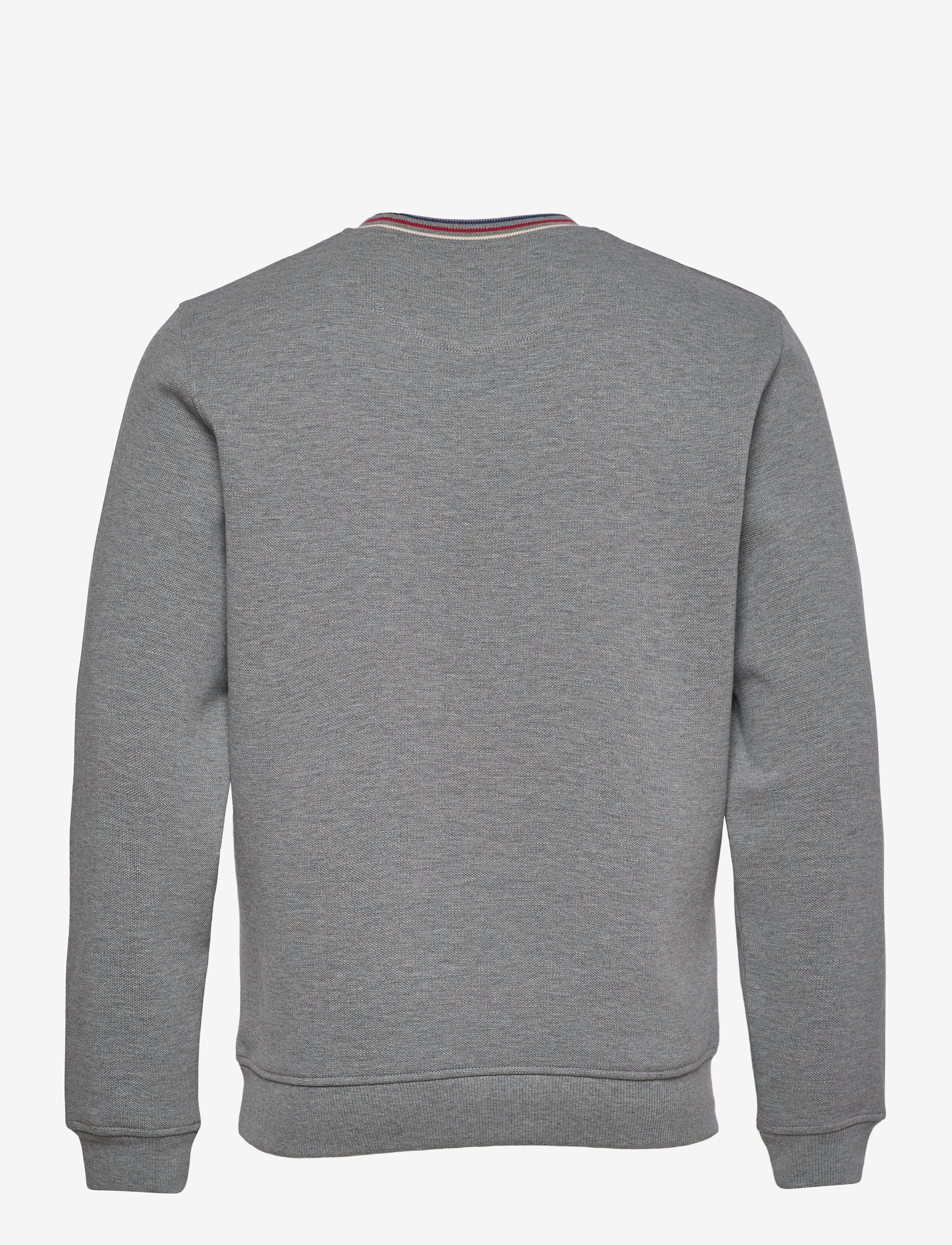 Lyle & Scott - Pique Sweatshirt with Tipping - mid grey marl - 1