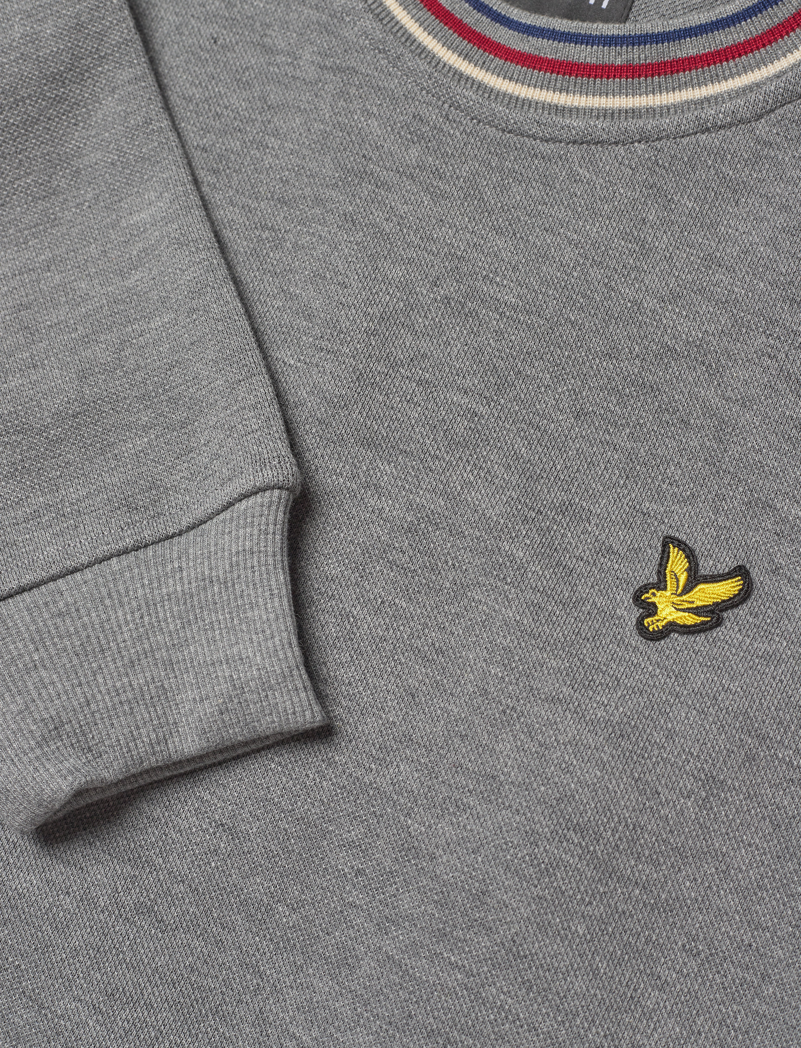 Lyle & Scott - Pique Sweatshirt with Tipping - mid grey marl - 2