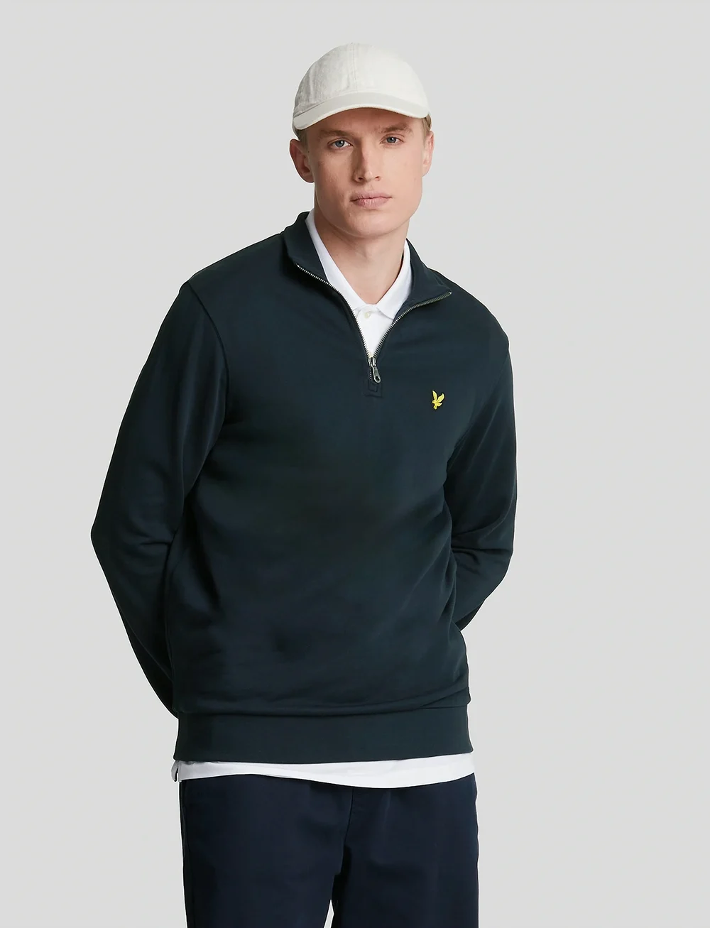 Lyle & Scott - Loopback Quarter Zip Sweat - sweatshirts - dark navy - 0