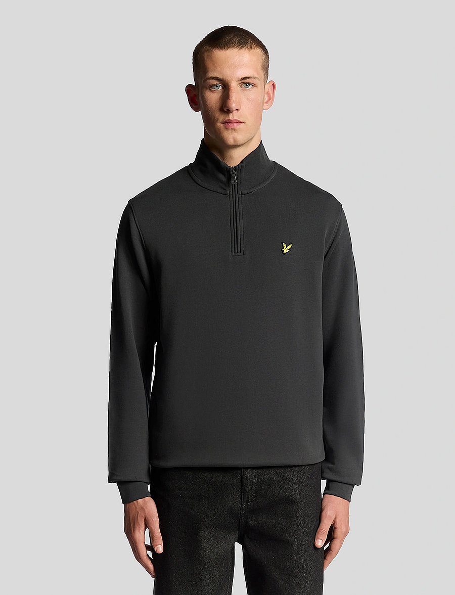 Lyle & Scott - Loopback Quarter Zip Sweat - dressipluusid - w635 gunmetal - 0