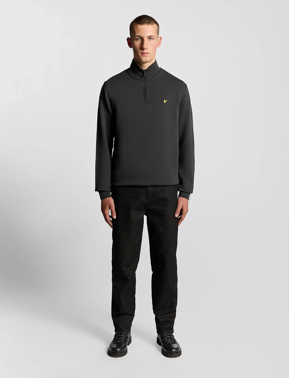 Lyle & Scott - Loopback Quarter Zip Sweat - sweatshirts - w635 gunmetal - 4