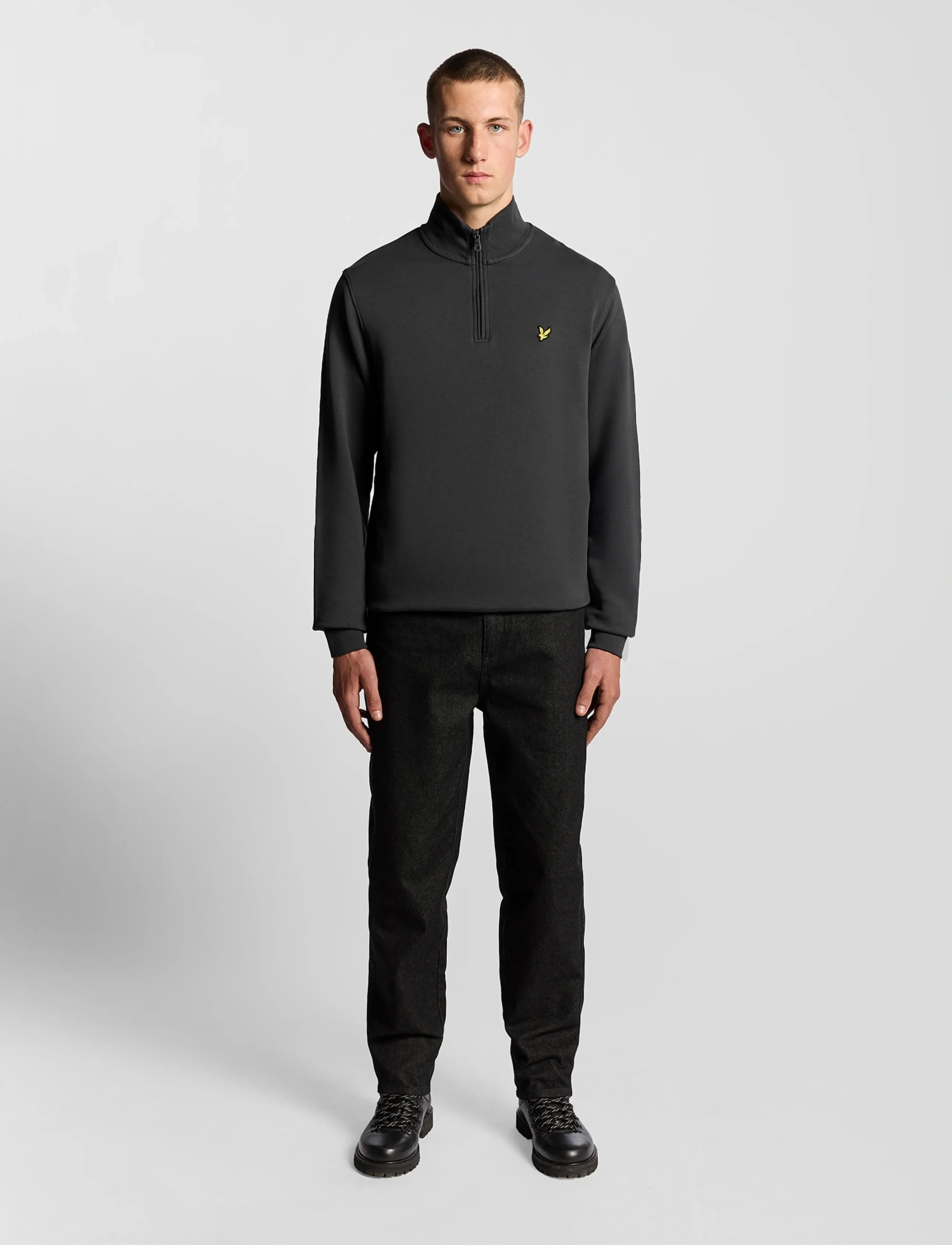 Lyle & Scott - Loopback Quarter Zip Sweat - dressipluusid - w635 gunmetal - 4