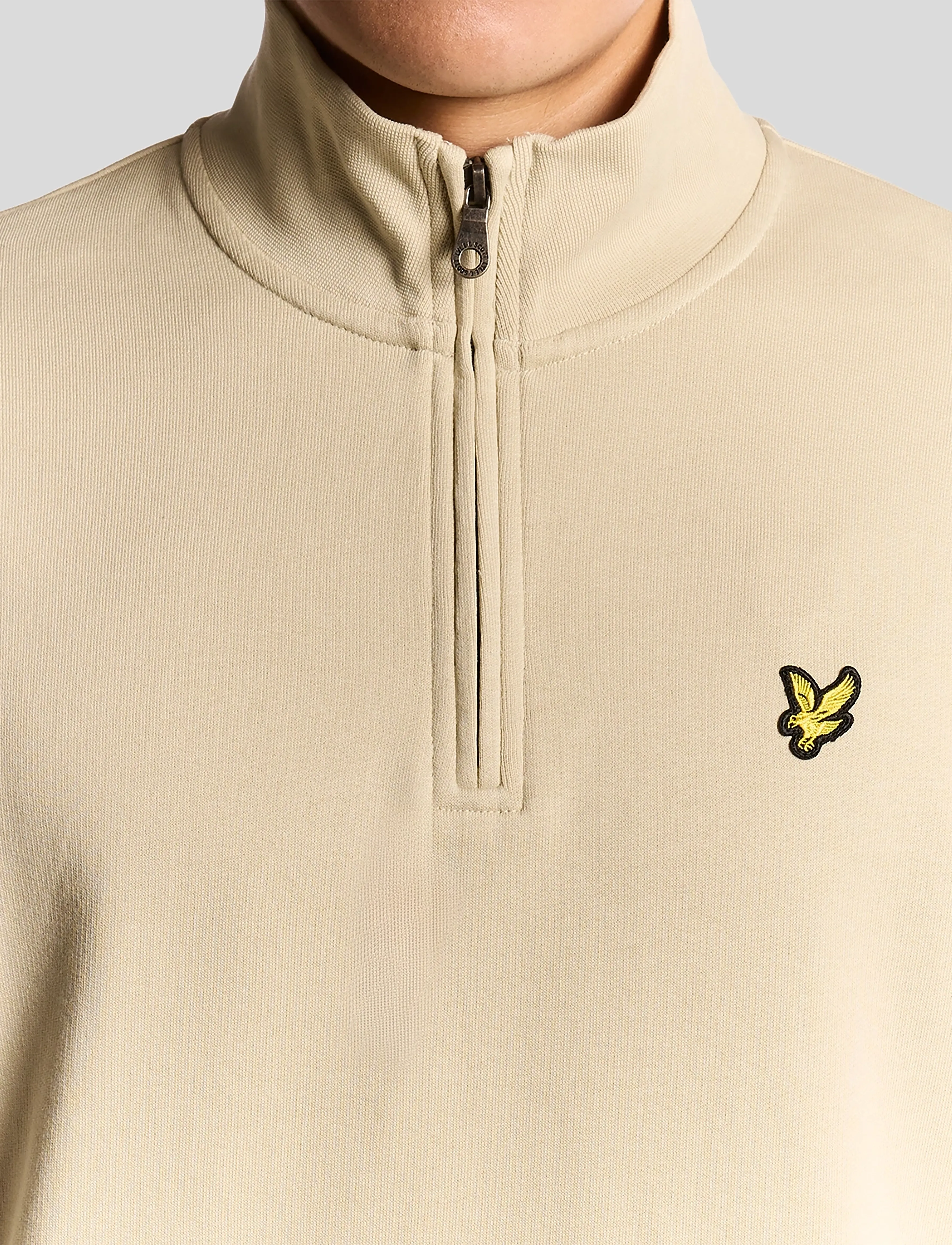 Lyle & Scott - Loopback Quarter Zip Sweat - sweatshirts & hoodies - x865 grey taupe - 4