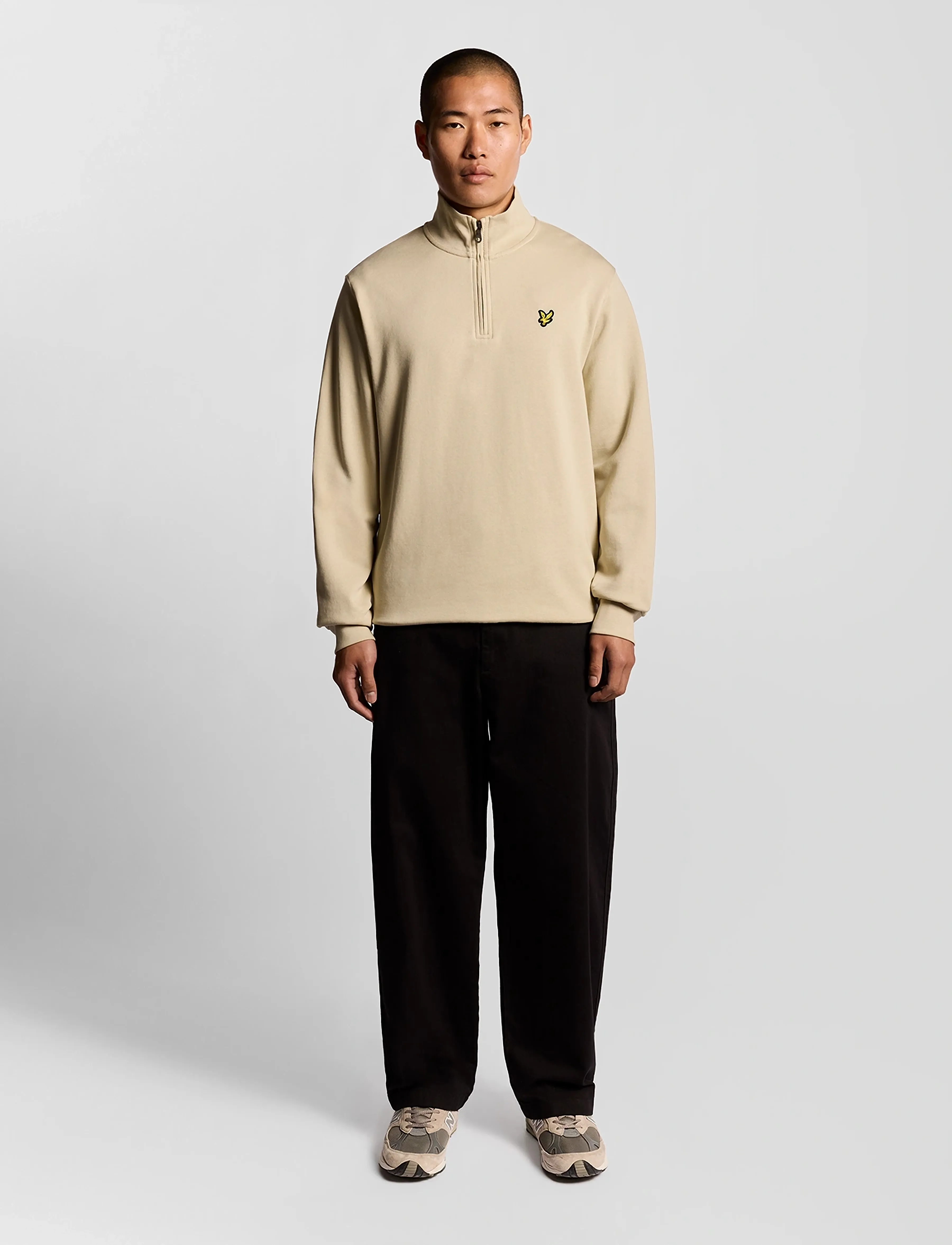 Lyle & Scott - Loopback Quarter Zip Sweat - sweatshirts & hoodies - x865 grey taupe - 5