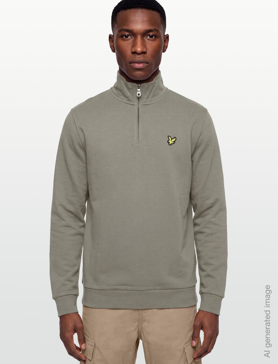 Lyle & Scott - Loopback Quarter Zip Sweat - pullover mit halbem reißverschluss - khaki ash - 3