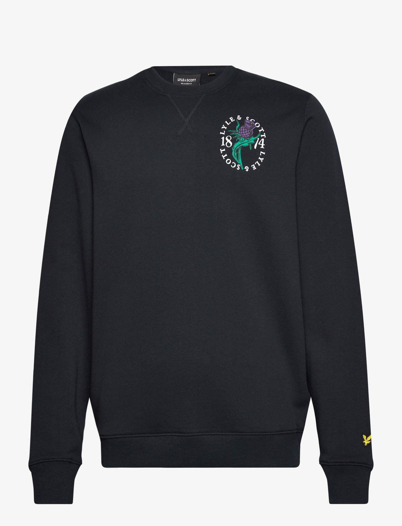 Lyle & Scott - Thistle Flora Printed Crew Neck Sweatshirt - dark navy - 1
