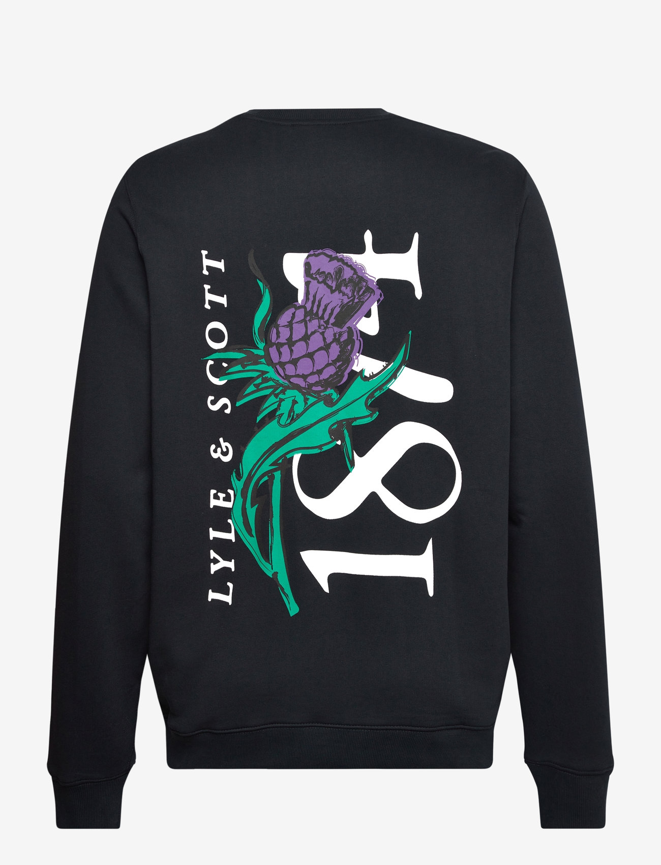Lyle & Scott - Thistle Flora Printed Crew Neck Sweatshirt - dark navy - 5