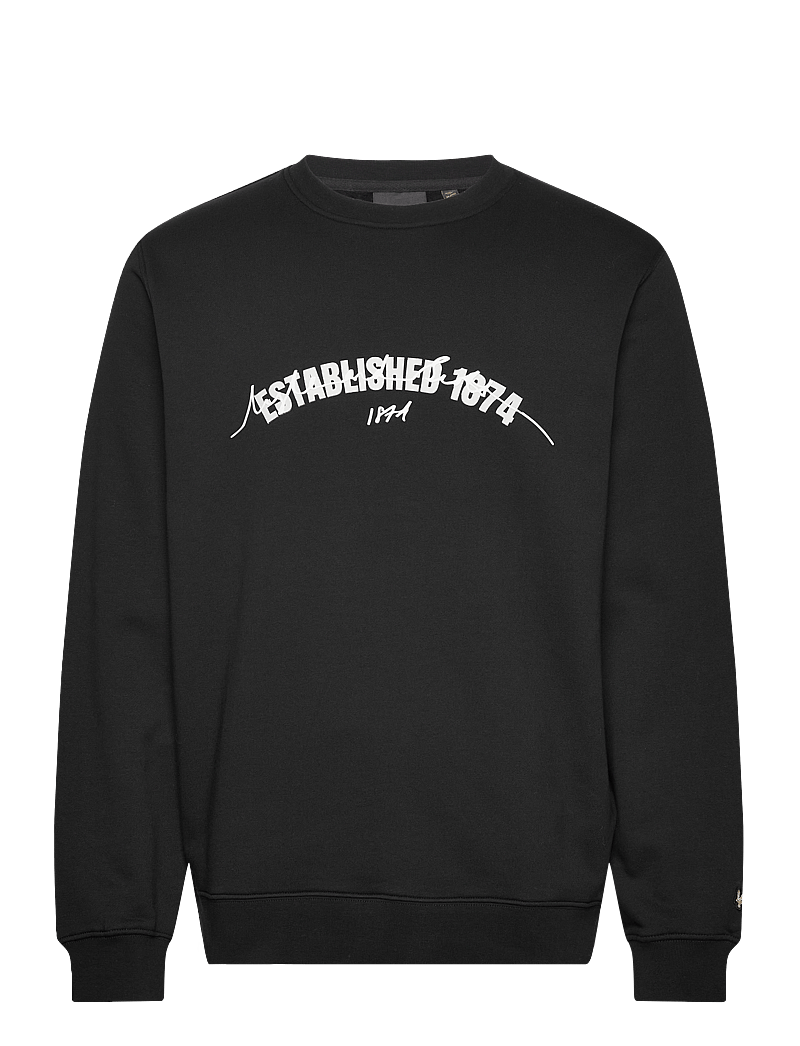 Lyle & Scott - Established 1874 Graphic Crew Neck Sweatshirt - z865 jet black - 1