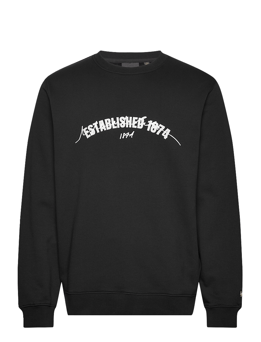 Lyle & Scott - Established 1874 Graphic Crew Neck Sweatshirt - z865 jet black - 1