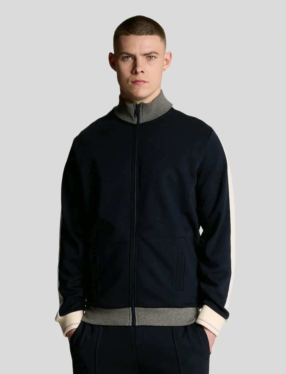 Lyle & Scott - Taped Full Zip Track Top - sweatshirts - z271 dark navy - 0