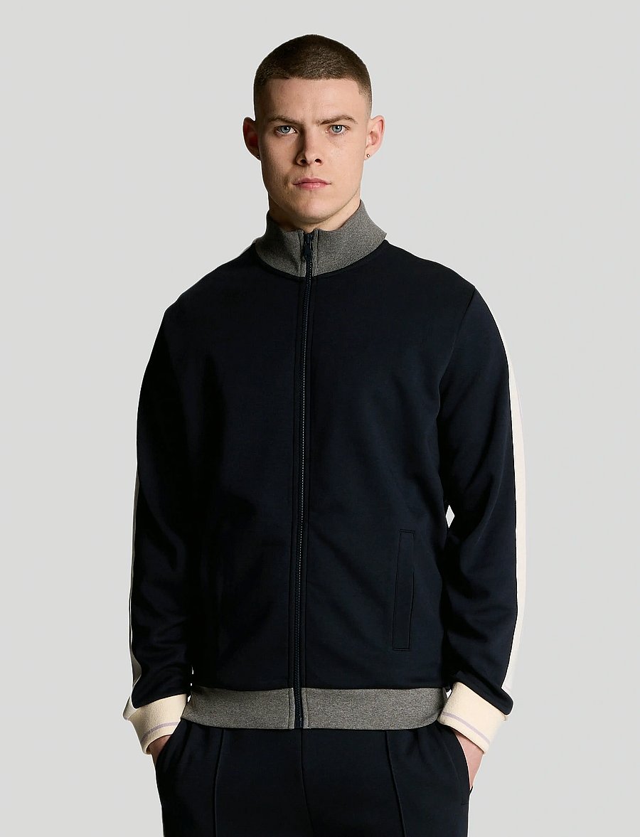 Lyle & Scott - Taped Full Zip Track Top - z271 dark navy - 0