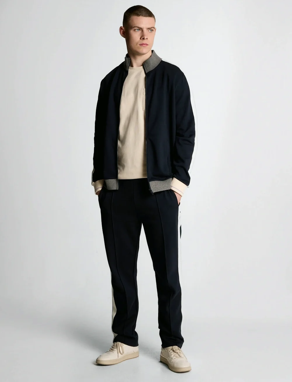 Lyle & Scott - Taped Full Zip Track Top - sweatshirts - z271 dark navy - 4
