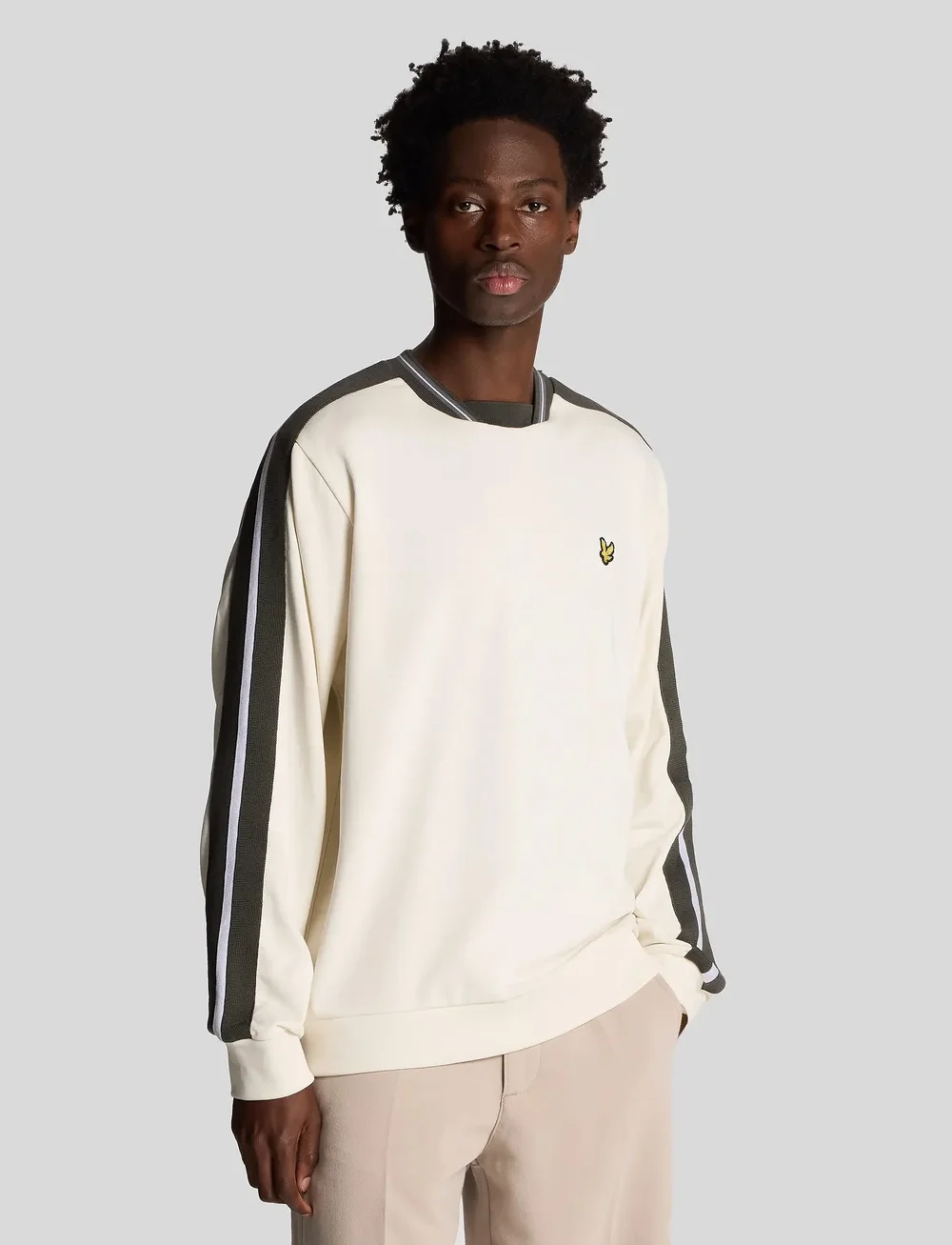 Lyle & Scott - Contrast Taped Sweatshirt - collegepaidat - x788 natural - 0