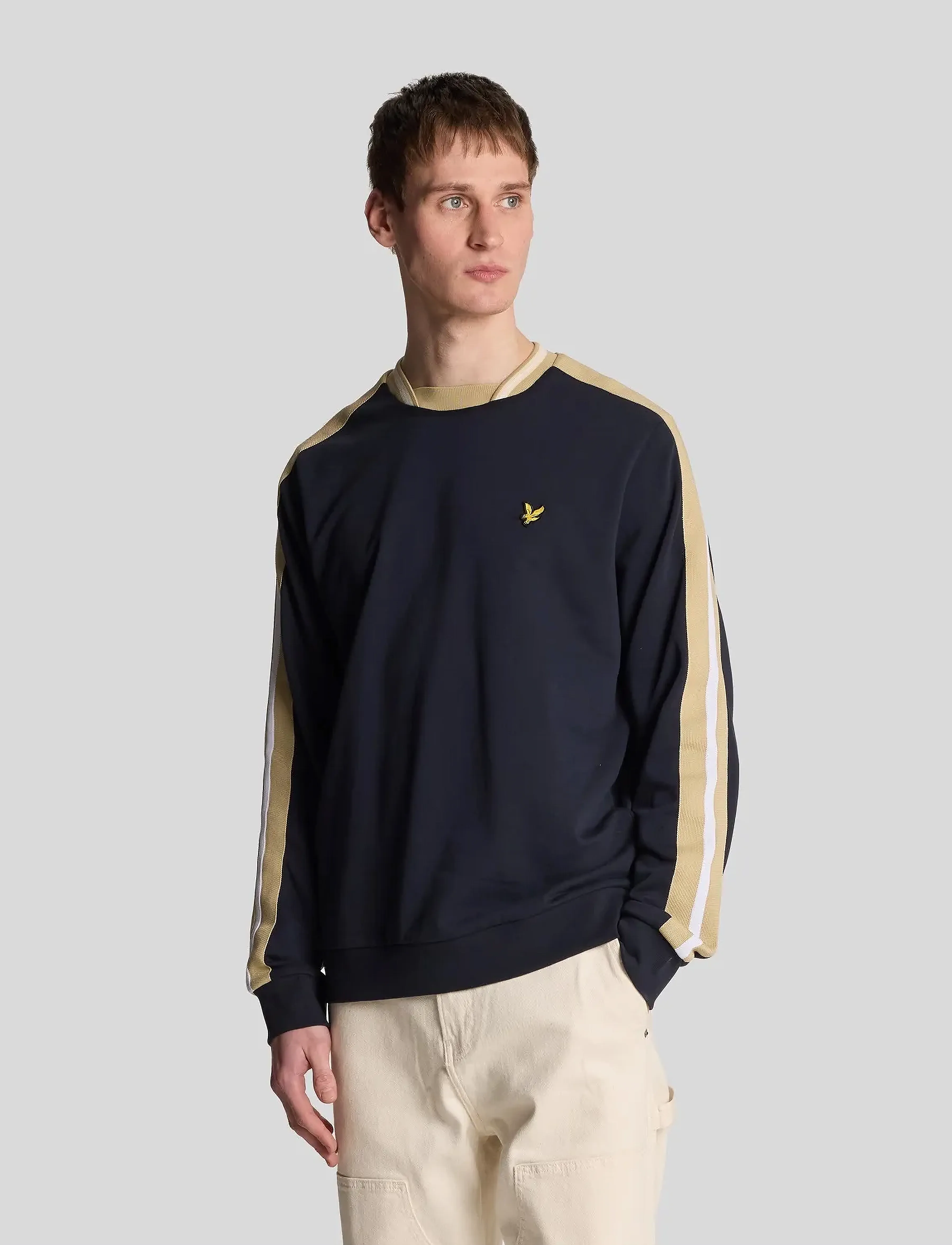 Lyle & Scott Contrast Taped Sweatshirt, L, Sweatshirts Hoodies, Marineblau - Sweatshirts, Männerswear