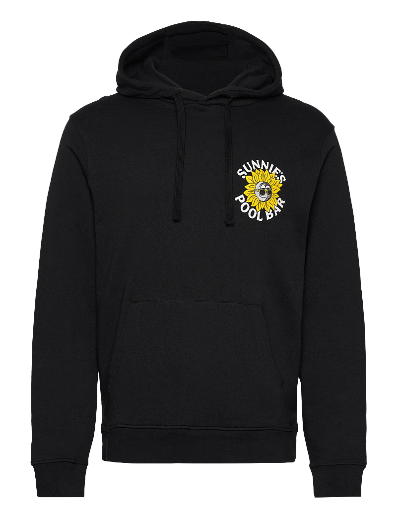 Lyle & Scott - Sunnies Pool Bar Graphic Pullover Hoodie - kapuutsiga dressipluusid - z865 jet black - 1