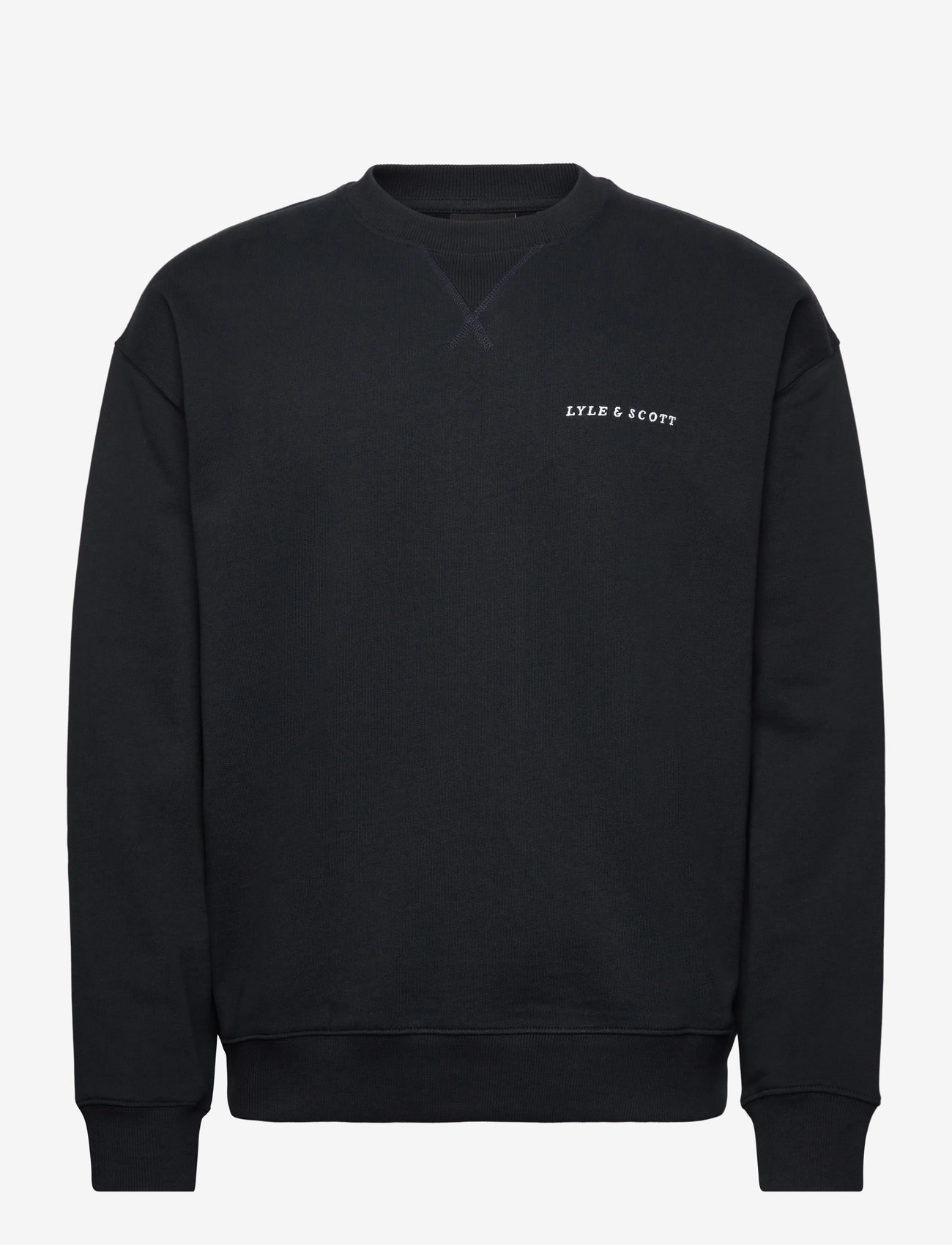 Lyle & Scott - Script Brushback Crew Neck Sweatshirt - dressipluusid - z271 dark navy - 1