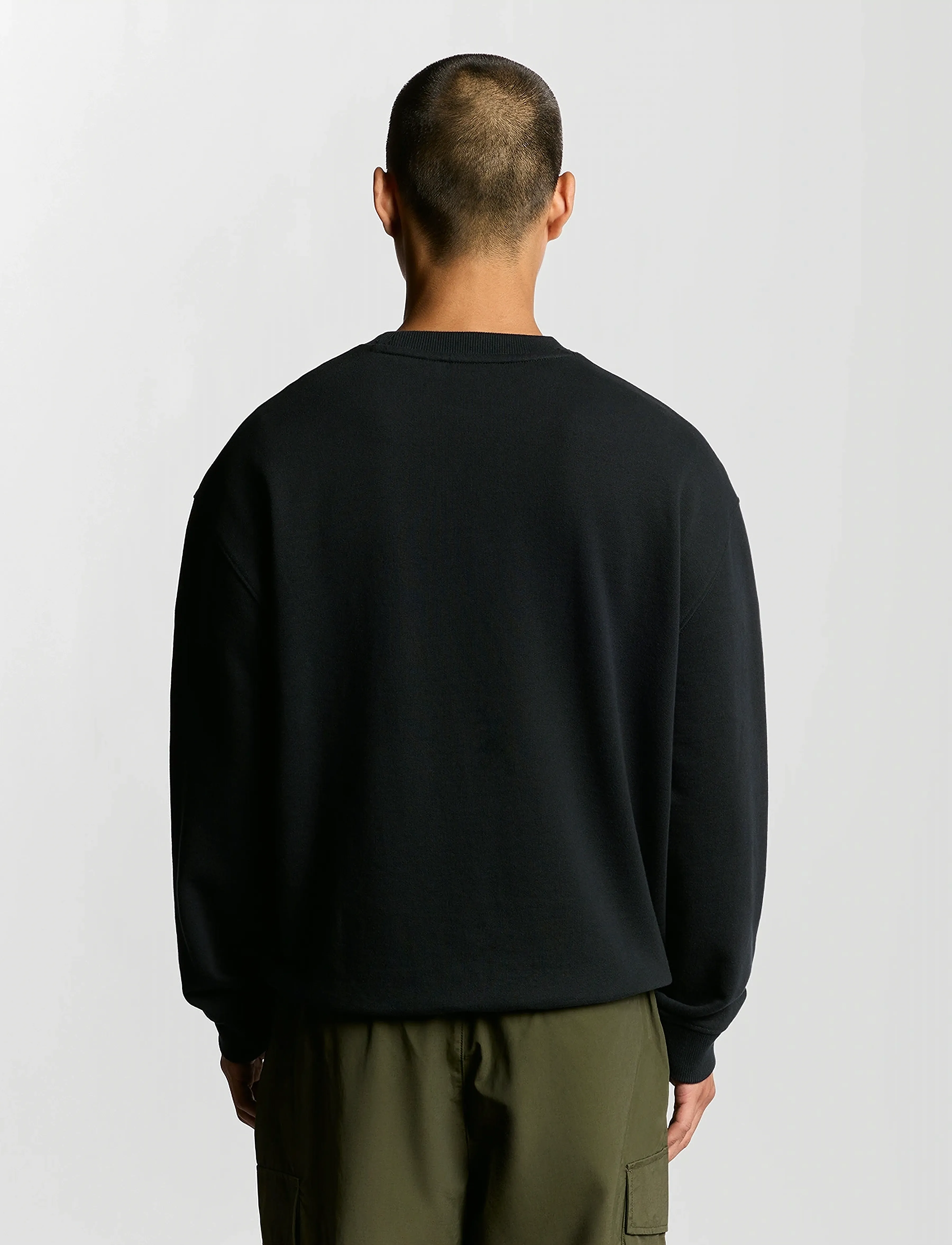 Lyle & Scott - Script Brushback Crew Neck Sweatshirt - swetry - z271 dark navy - 3
