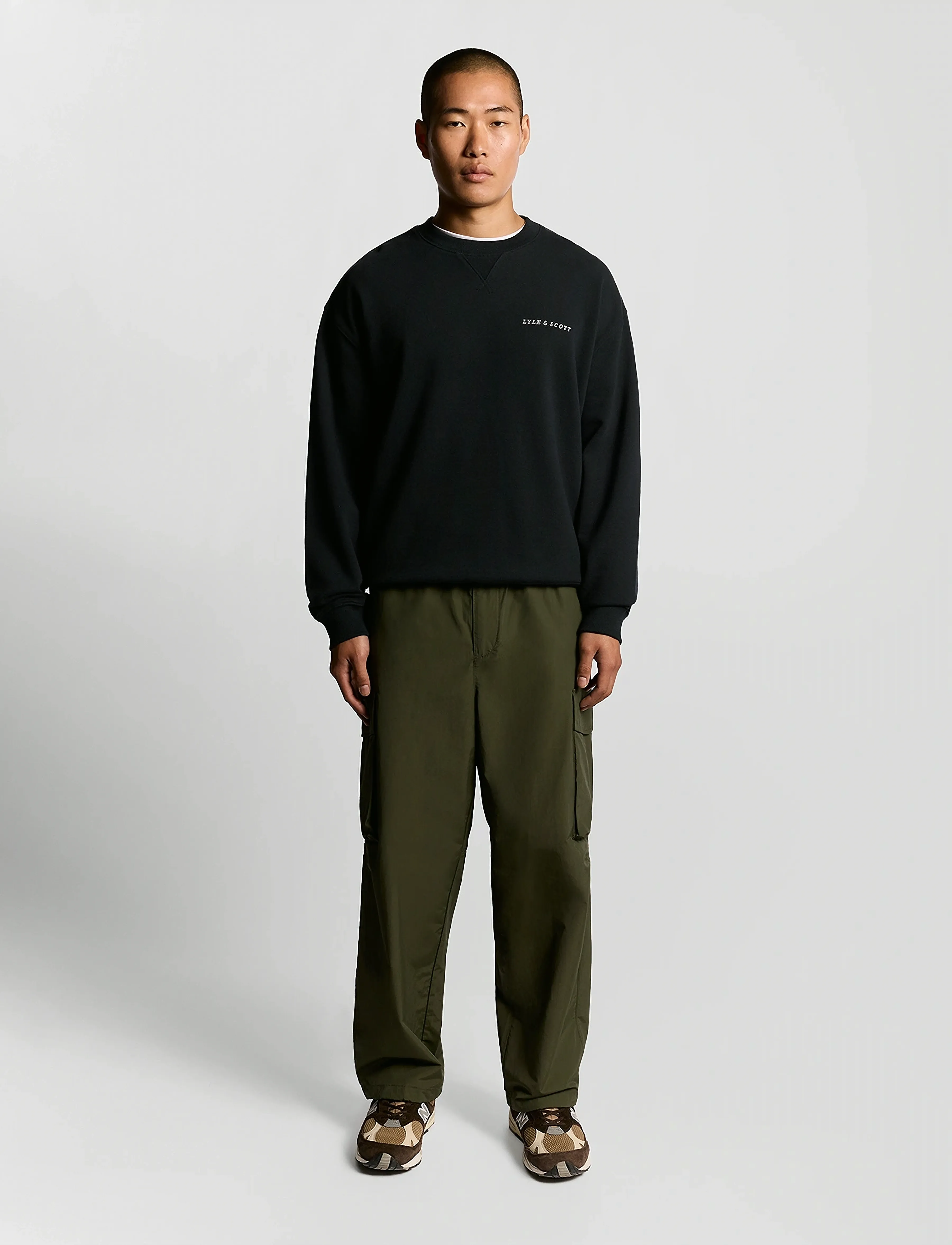 Lyle & Scott - Script Brushback Crew Neck Sweatshirt - swetry - z271 dark navy - 4