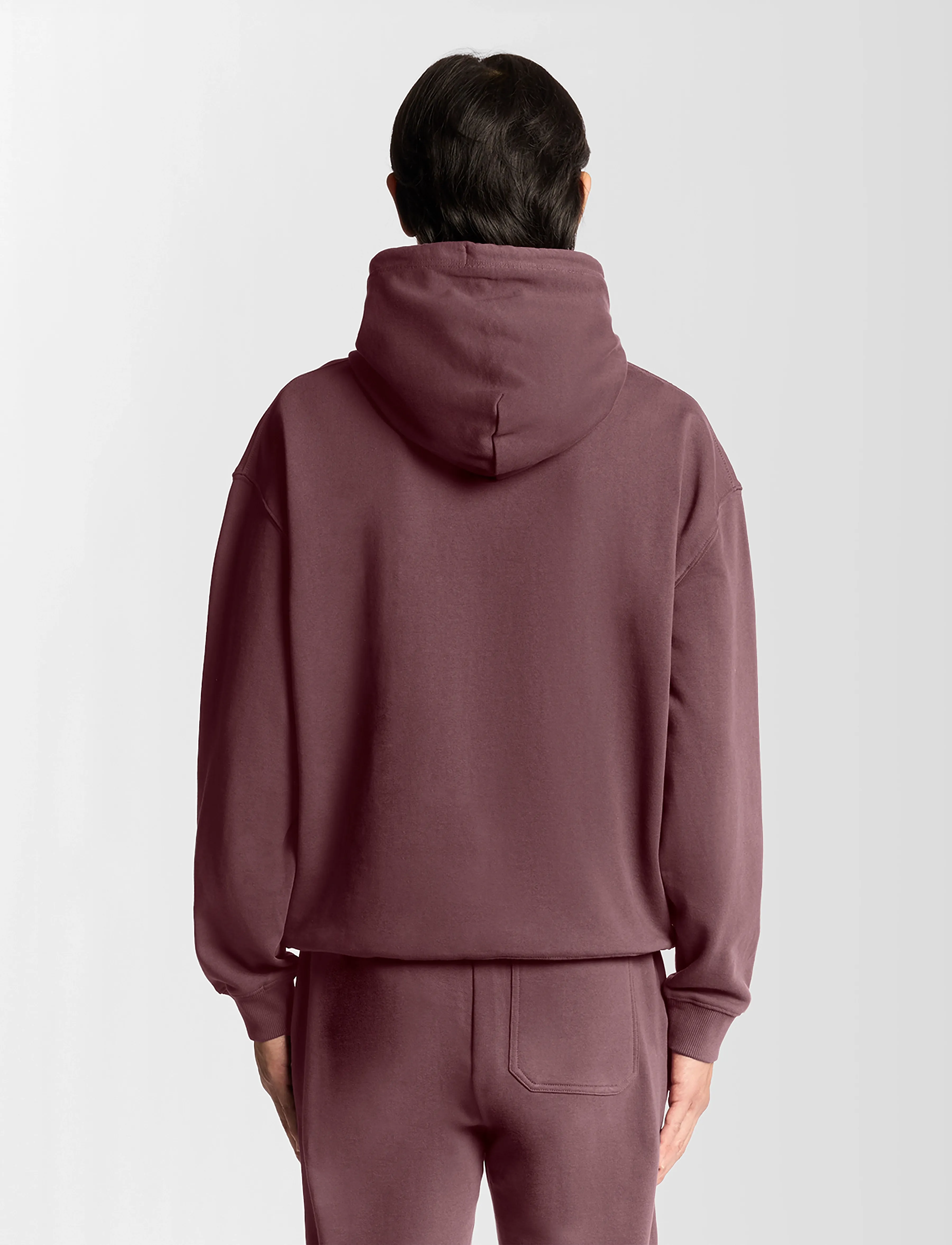 Lyle & Scott - Script Brushback Pullover Hoodie - sweatshirts - x868 dusky maroon - 3