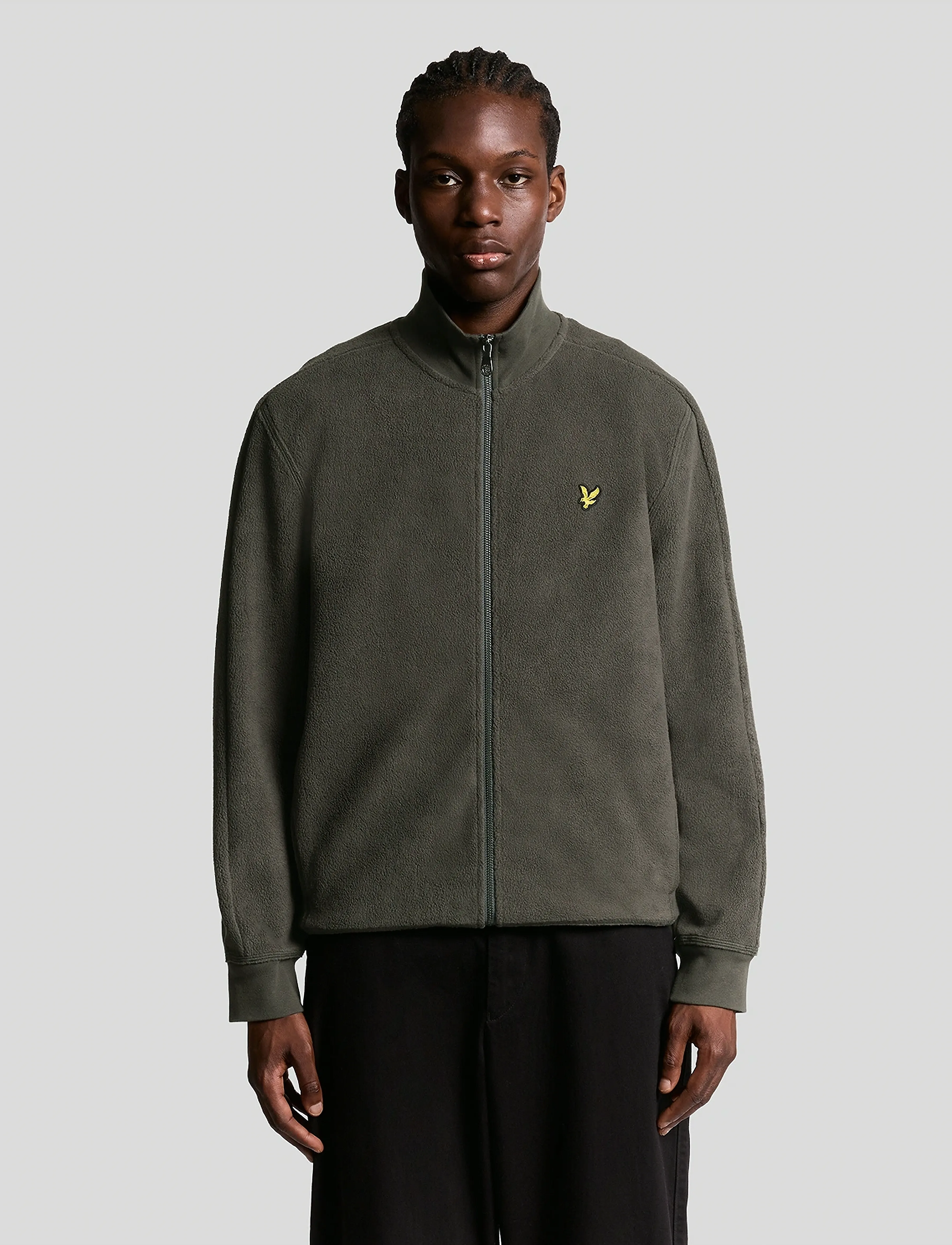 Lyle & Scott Polar Fleece Track Jacket, M, Brown, Sweatshirts & Hoodies > Fleeces, Herre