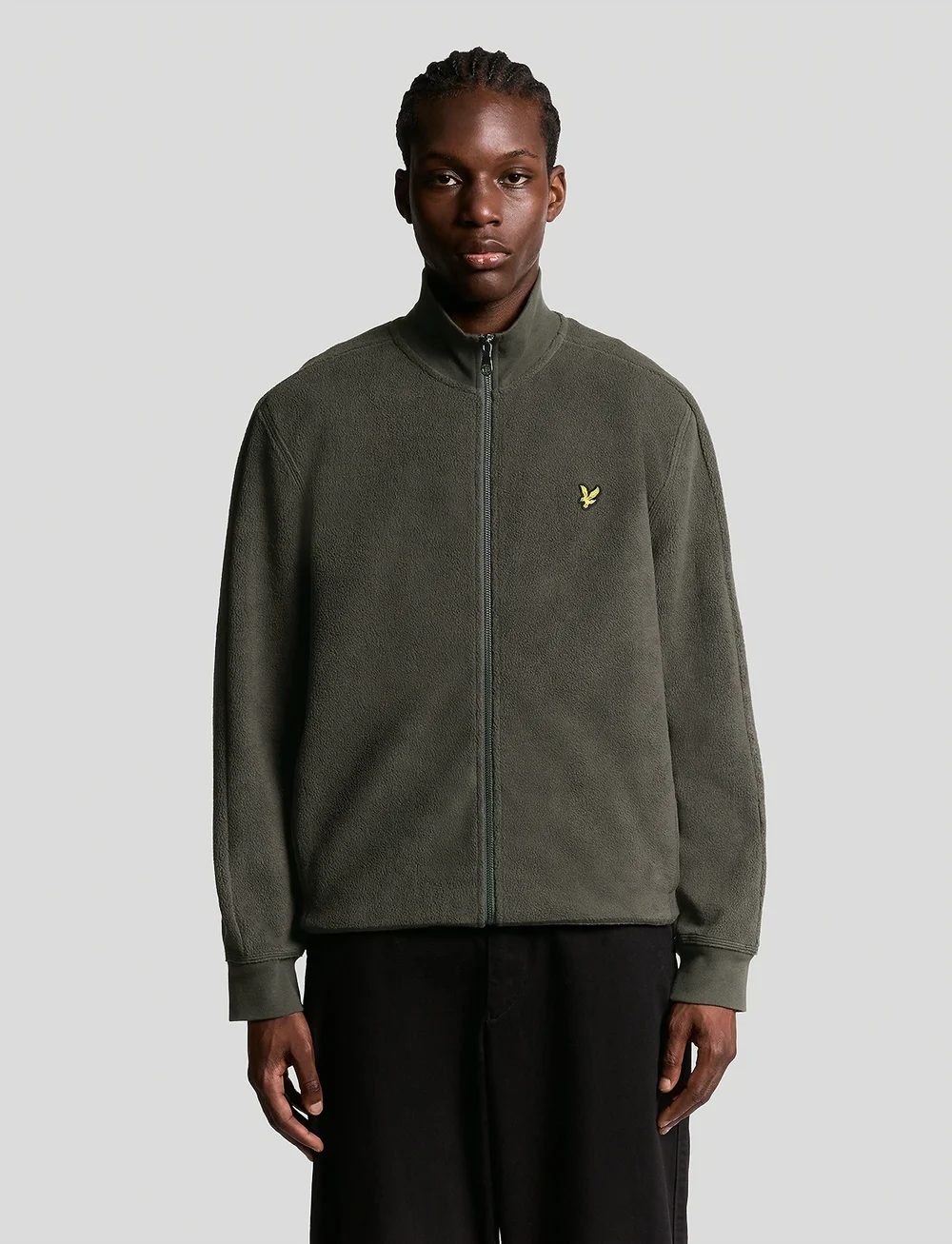 Lyle & Scott - Polar Fleece Track Jacket - teddy sweaters - 398 charcoal marl - 0