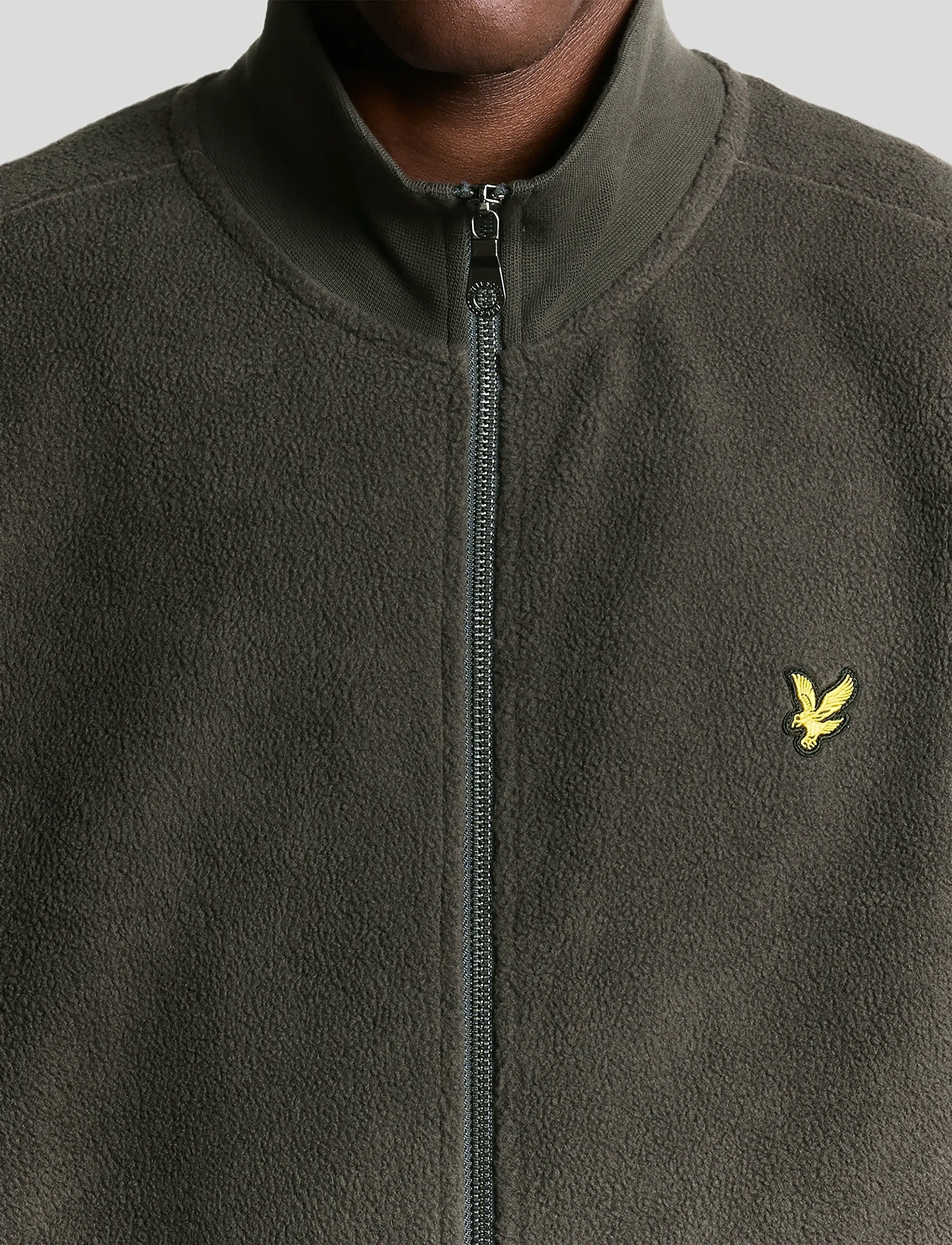 Lyle & Scott - Polar Fleece Track Jacket - sweatshirts - 398 charcoal marl - 5