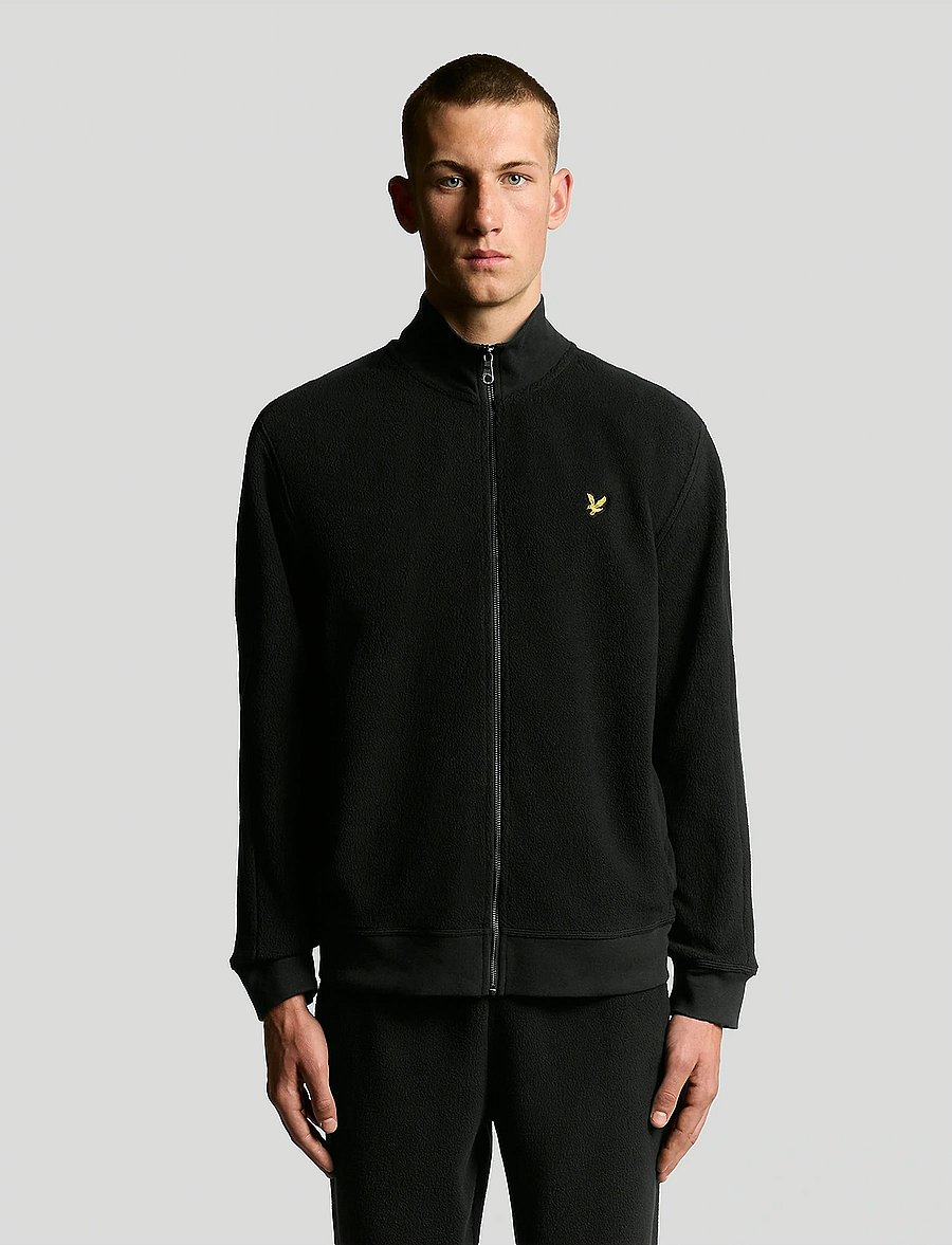 Lyle & Scott - Polar Fleece Track Jacket - fleecetrøjer - z865 jet black - 0