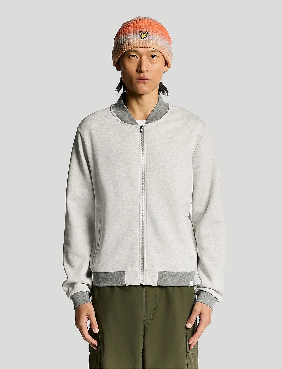 Lyle & Scott - Half Raglan Jersey Bomber - sweatshirts - d24 light grey marl - 0