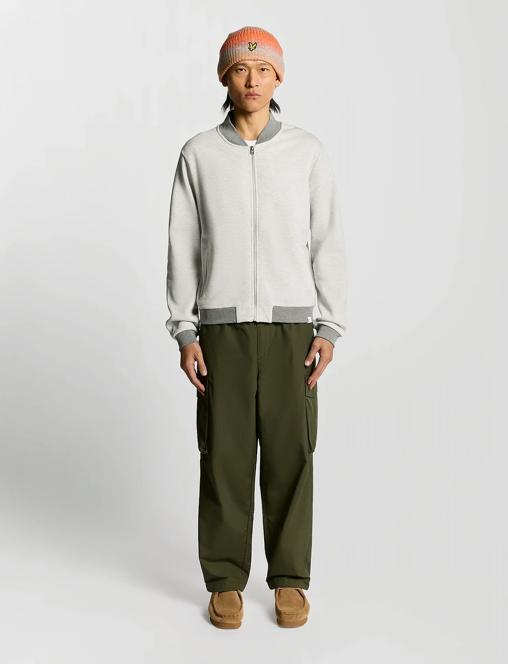 Lyle & Scott - Half Raglan Jersey Bomber - sweatshirts - d24 light grey marl - 4