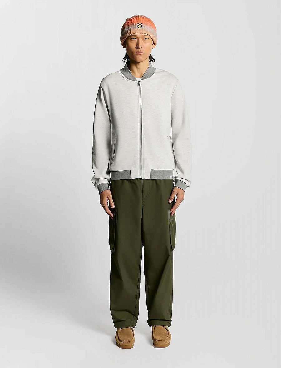 Lyle & Scott - Half Raglan Jersey Bomber - sweatshirts - d24 light grey marl - 4