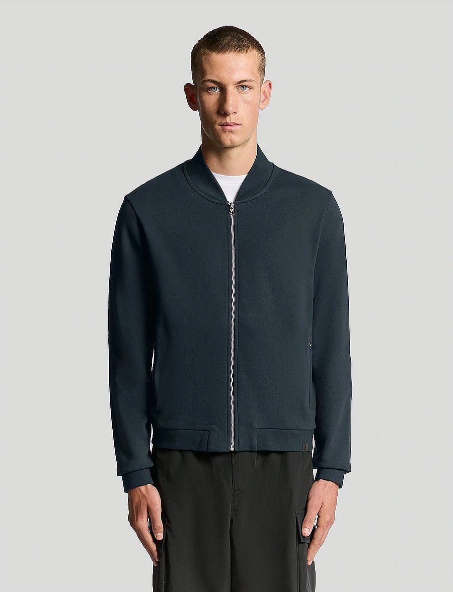 Lyle & Scott - Half Raglan Jersey Bomber - dressipluusid - z271 dark navy - 0