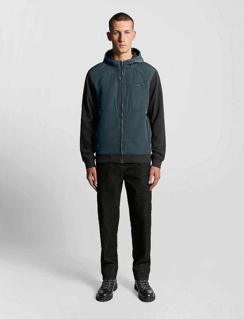 Lyle & Scott - Half Raglan Hybrid Hoodie - hættetrøjer - z271 dark navy - 4