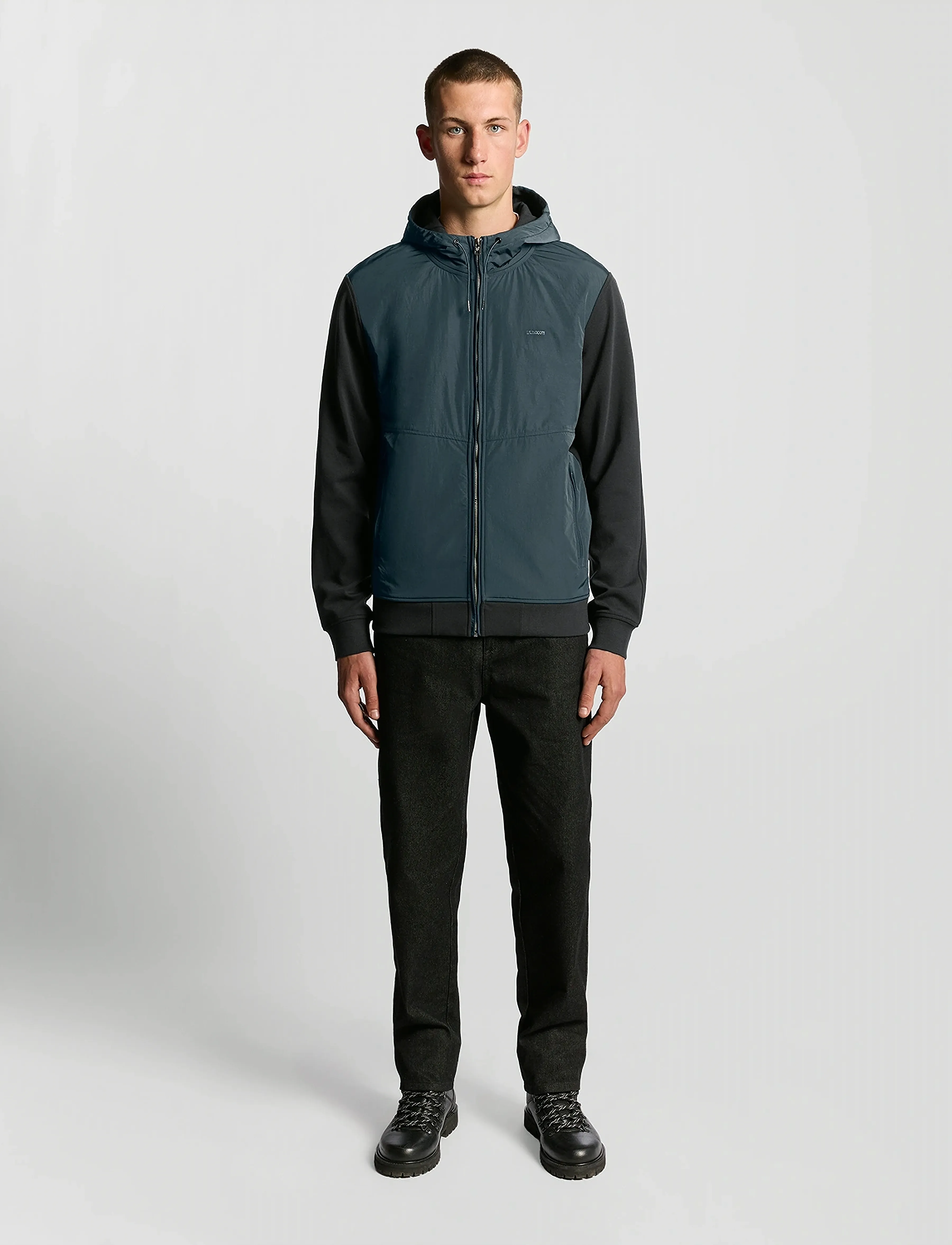 Lyle & Scott - Half Raglan Hybrid Hoodie - hættetrøjer - z271 dark navy - 4