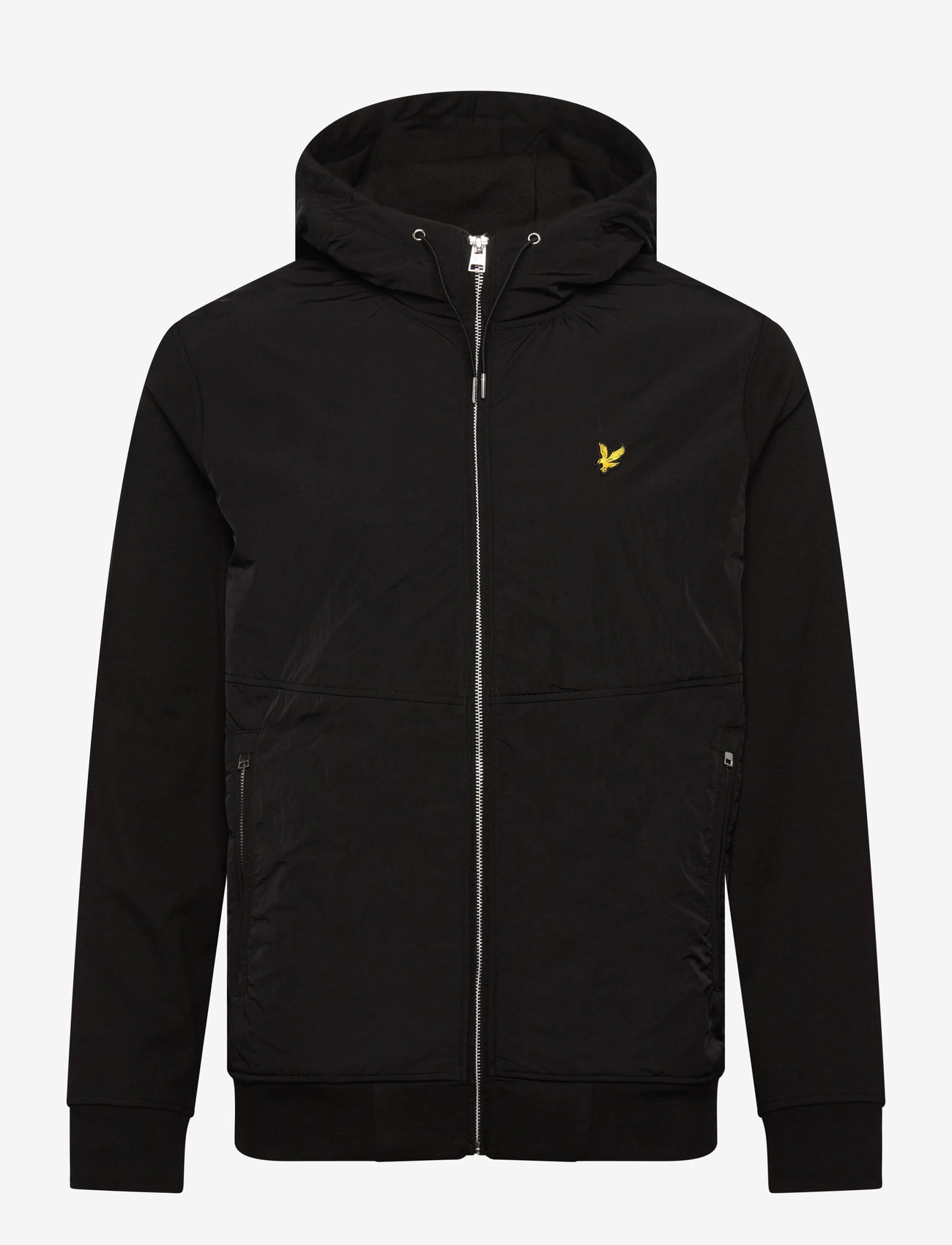 Lyle & Scott - Half Raglan Hybrid Hoodie - hoodies - z865 jet black - 0