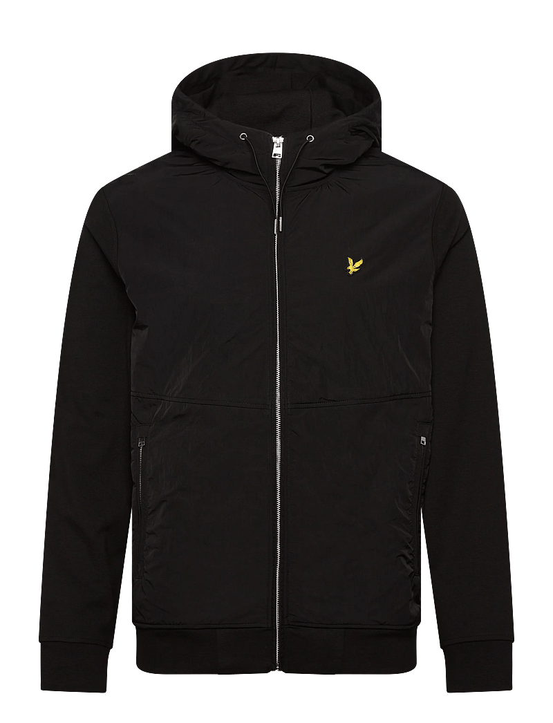 Lyle & Scott - Half Raglan Hybrid Hoodie - hoodies - z865 jet black - 0