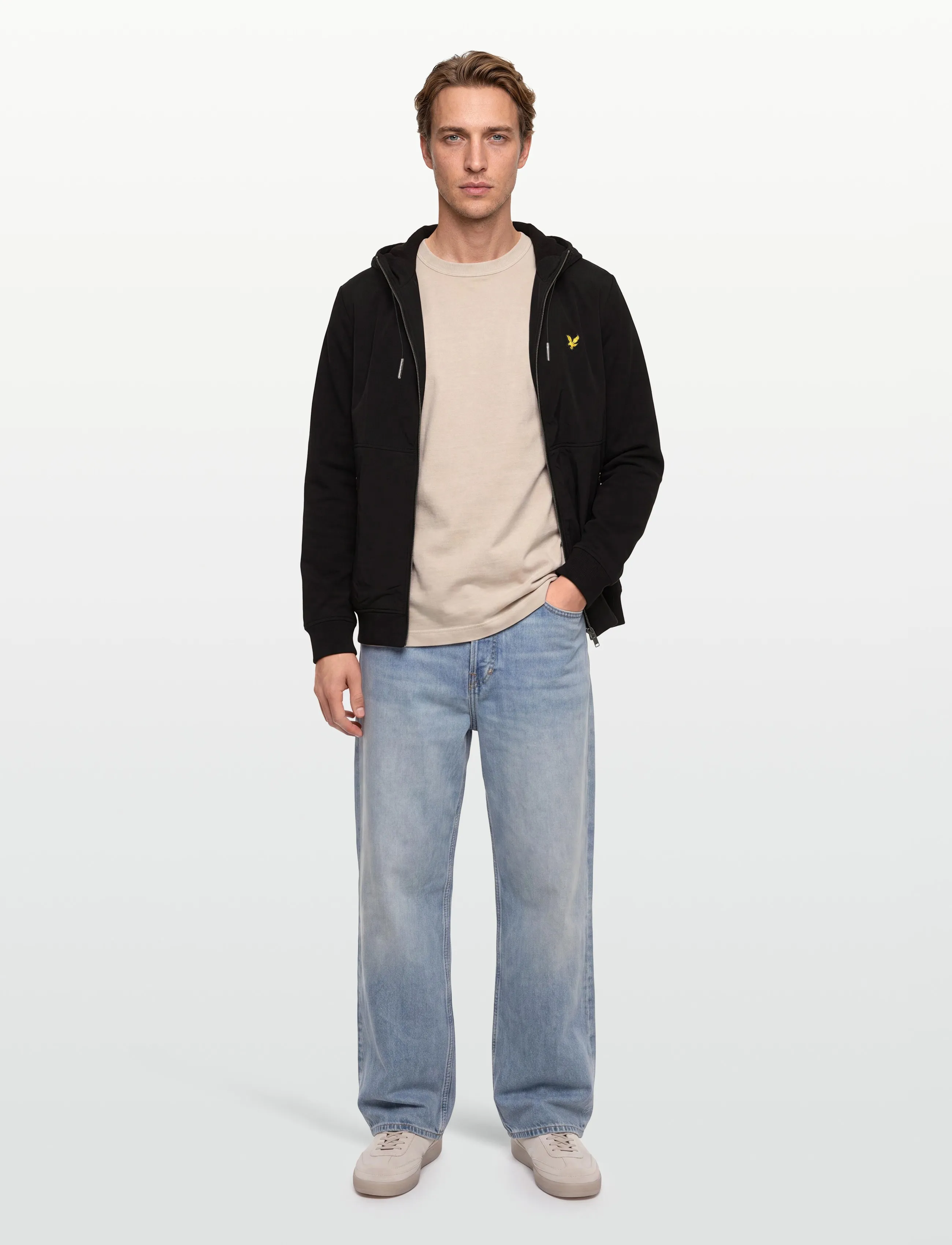 Lyle & Scott - Half Raglan Hybrid Hoodie - sweatshirts - z865 jet black - 0