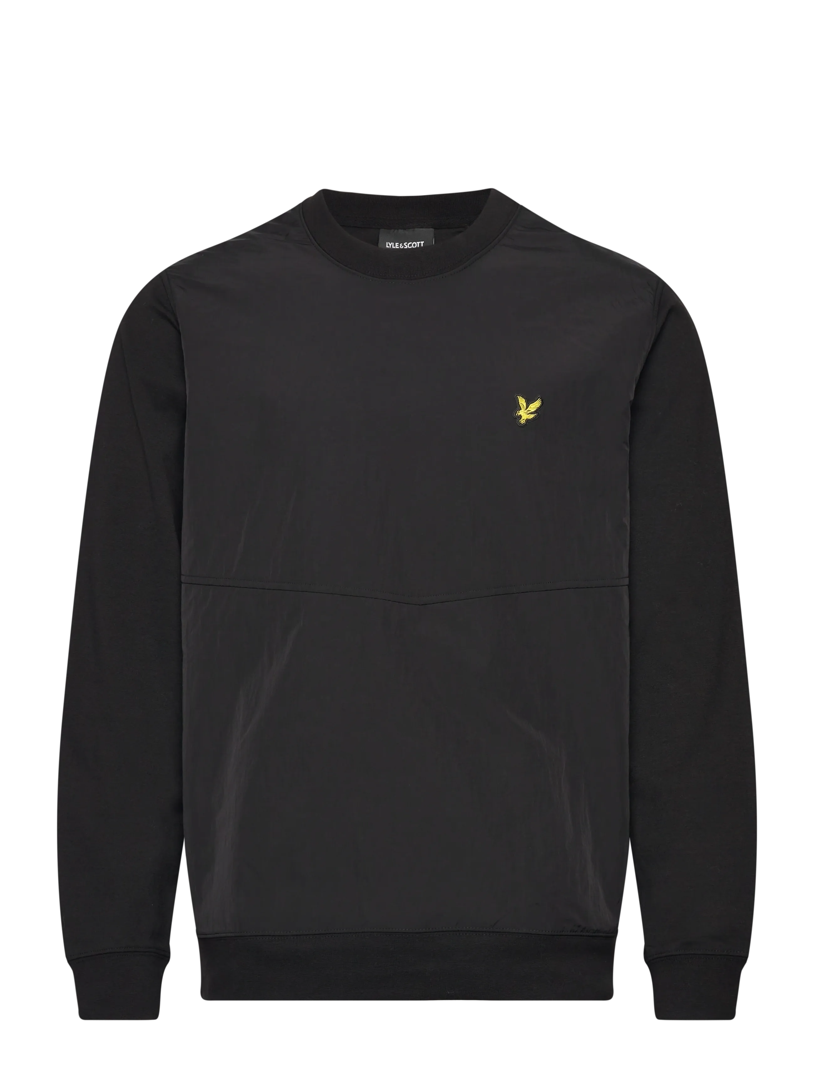Lyle & Scott Half Raglan Hybrid Sweatshirt - Sweatshirts - Z865 JET BLACK / black