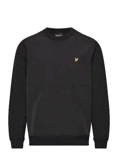 Lyle & Scott Half Raglan Hybrid Sweatshirt - Sweatshirts - Z865 JET BLACK / black