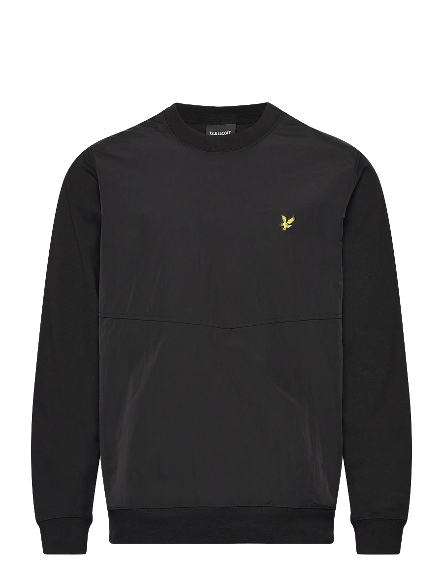 Lyle & Scott - Half Raglan Hybrid Sweatshirt - sweatshirts - z865 jet black - 0