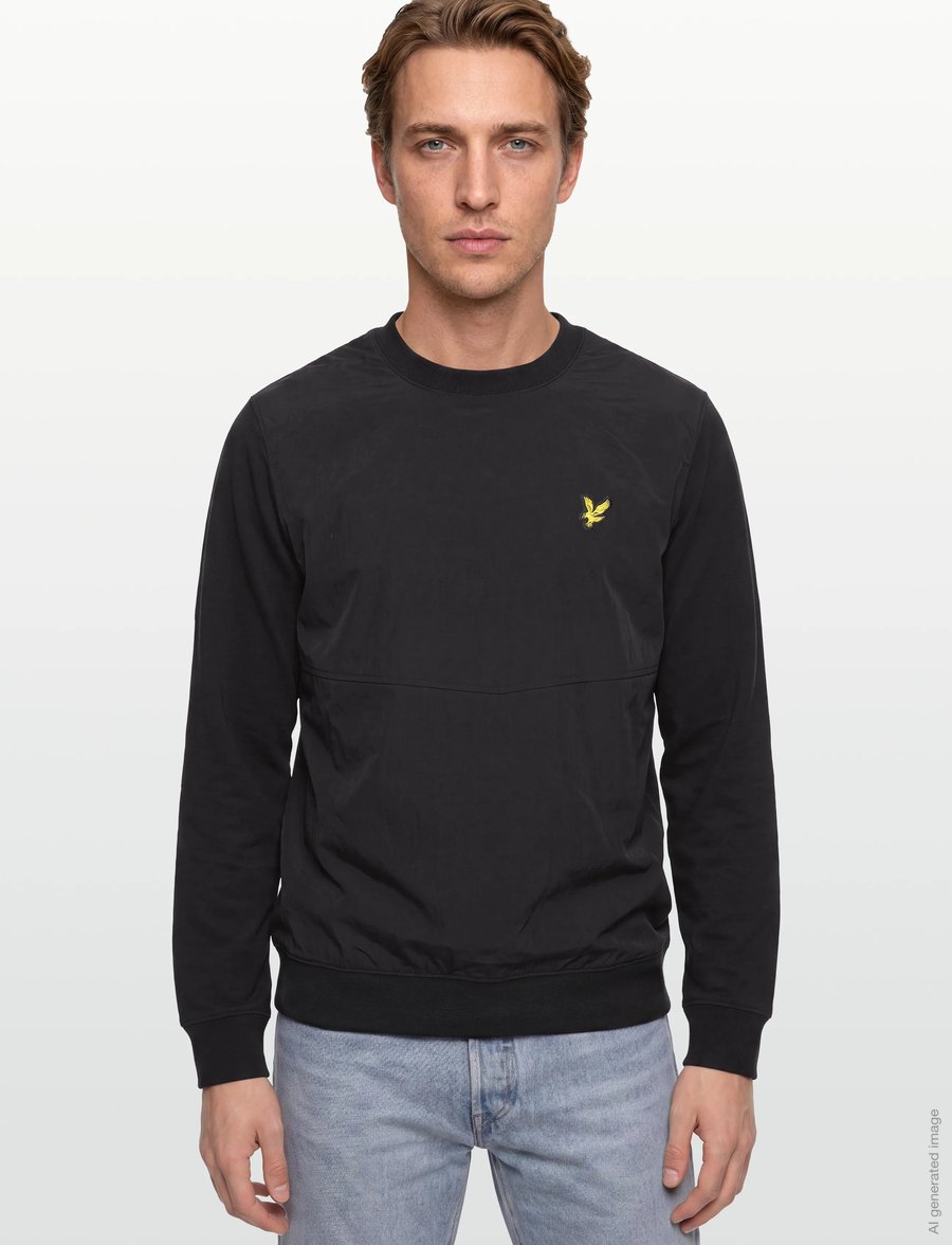 Lyle & Scott - Half Raglan Hybrid Sweatshirt - sweatshirts - z865 jet black - 3