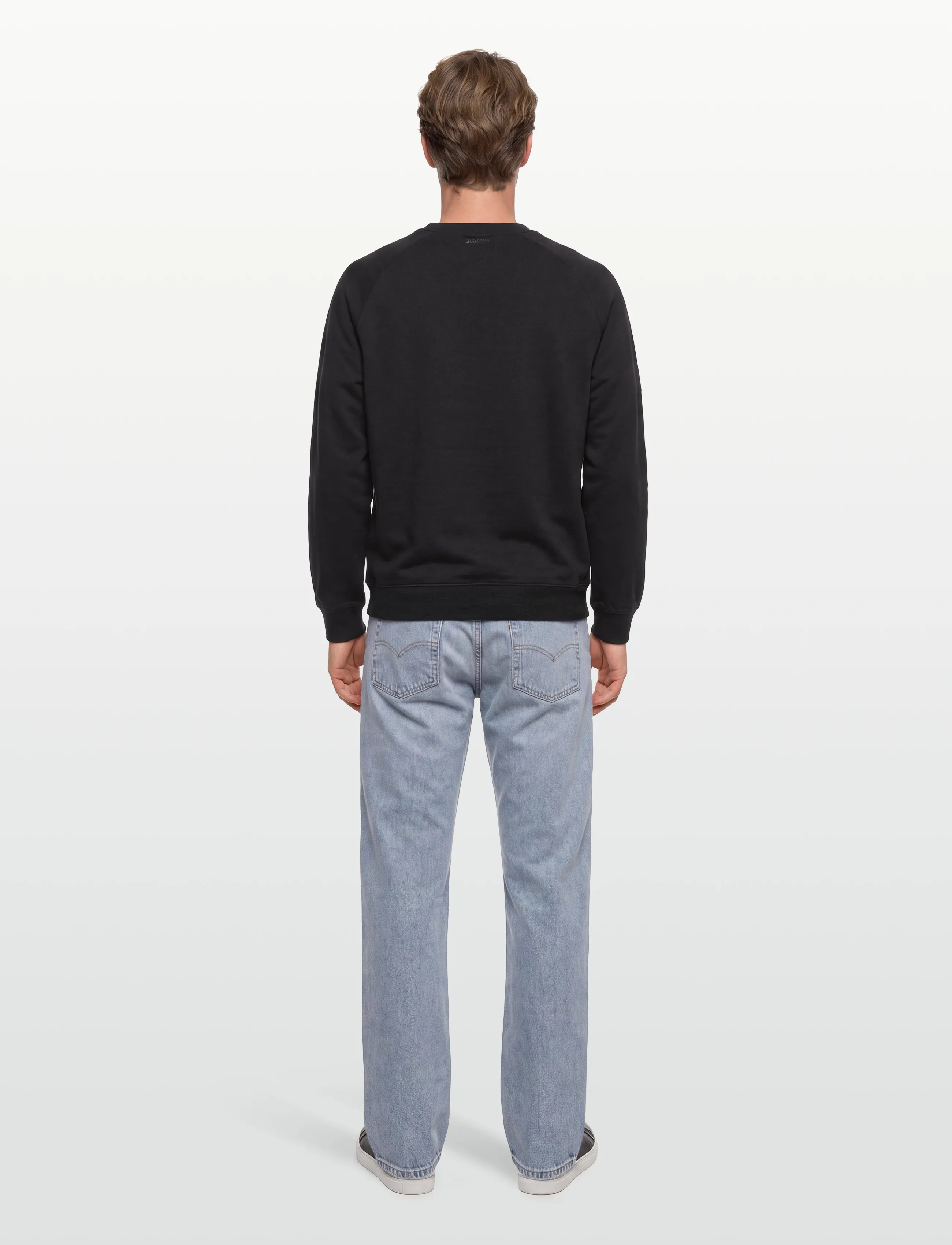 Lyle & Scott - Half Raglan Hybrid Sweatshirt - sweatshirts - z865 jet black - 4