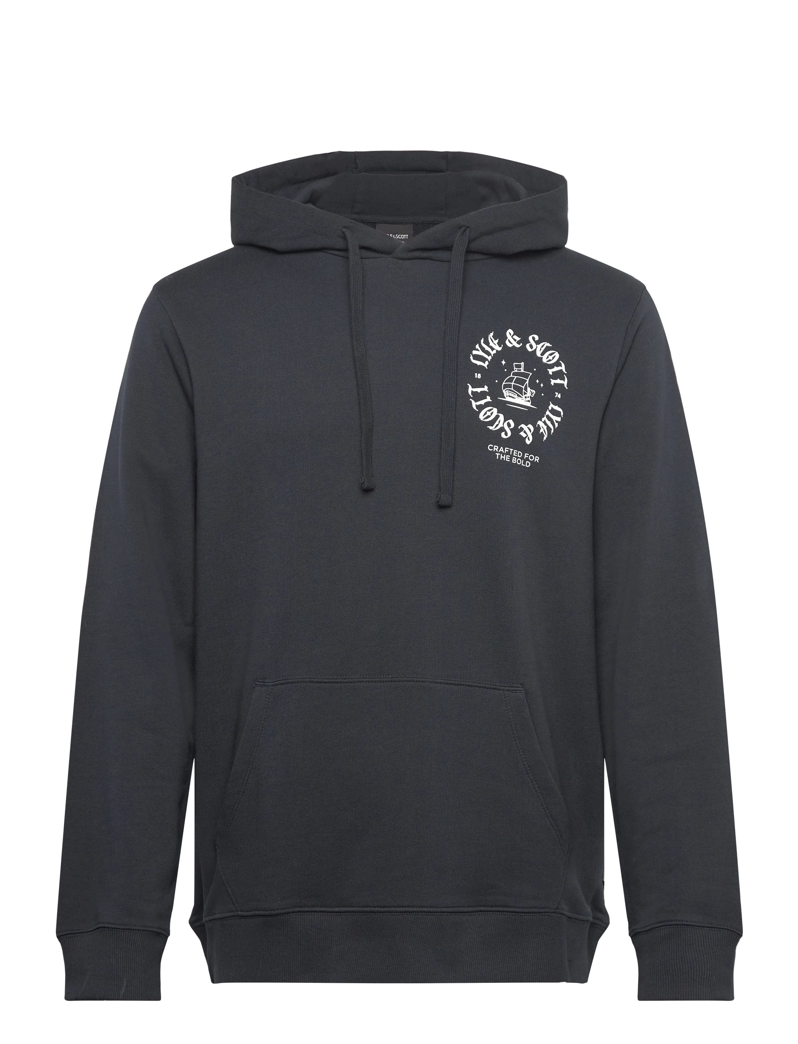 Lyle & Scott Ship Insignia Graphic Hoodie - Kläder - Z271 DARK NAVY / grey